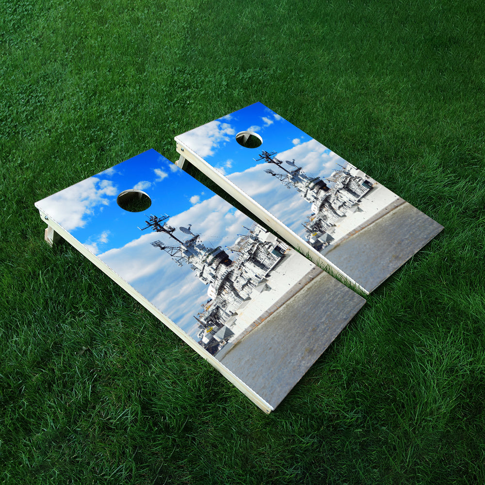 Battleship Sea Cornhole Boards Wraps (Set of 2)