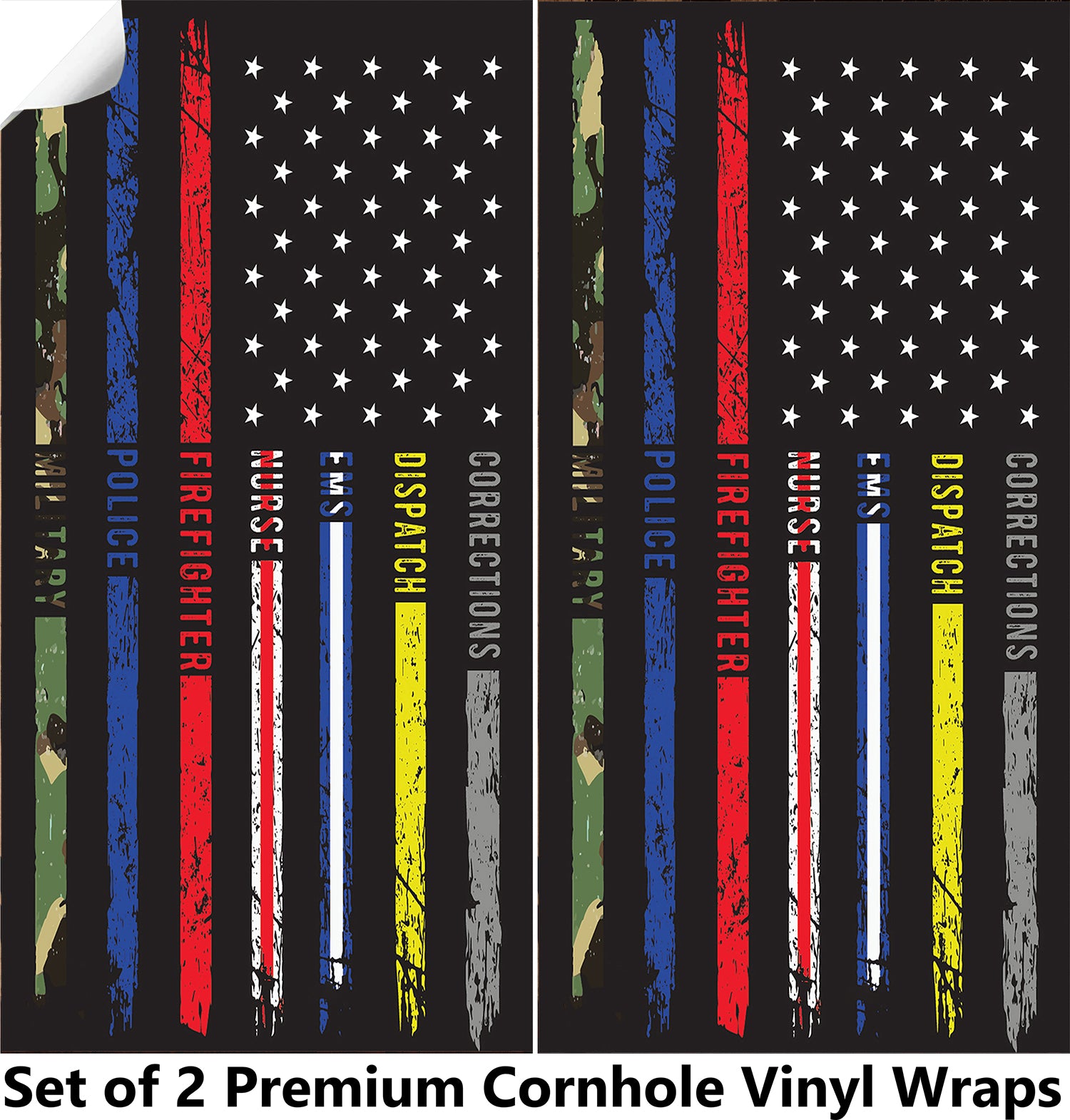 First Responders Cornhole Boards Wraps (Set of 2)