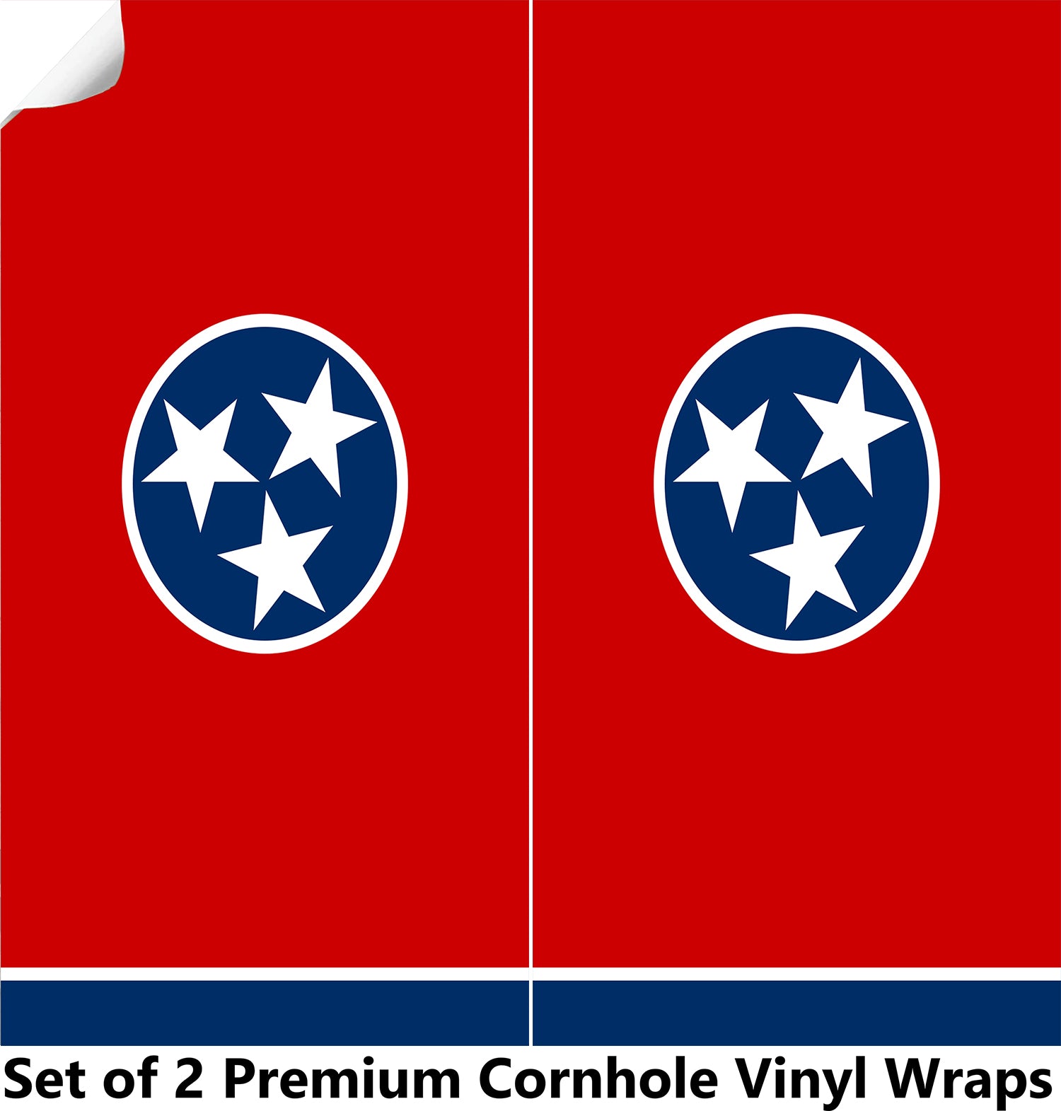 Tennessee Classic State Flag Cornhole Boards Wraps (Set of 2)