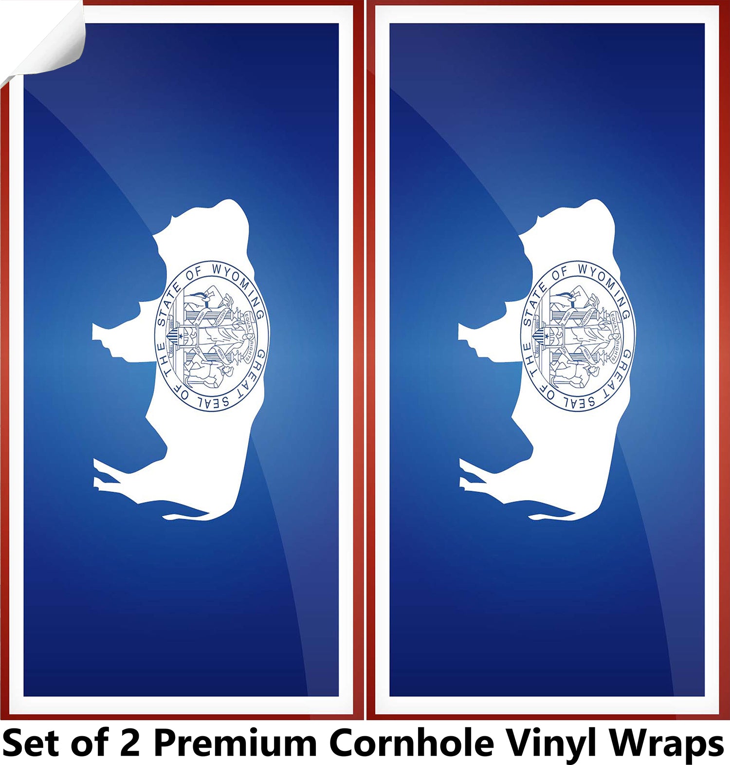 Wyoming Classic State Flag Cornhole Boards Wraps (Set of 2)