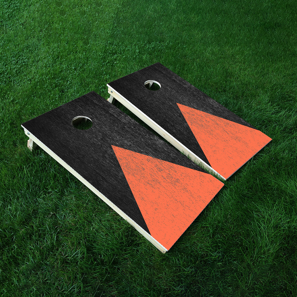 Orange Black Arrow Cornhole Boards Wraps (Set of 2)