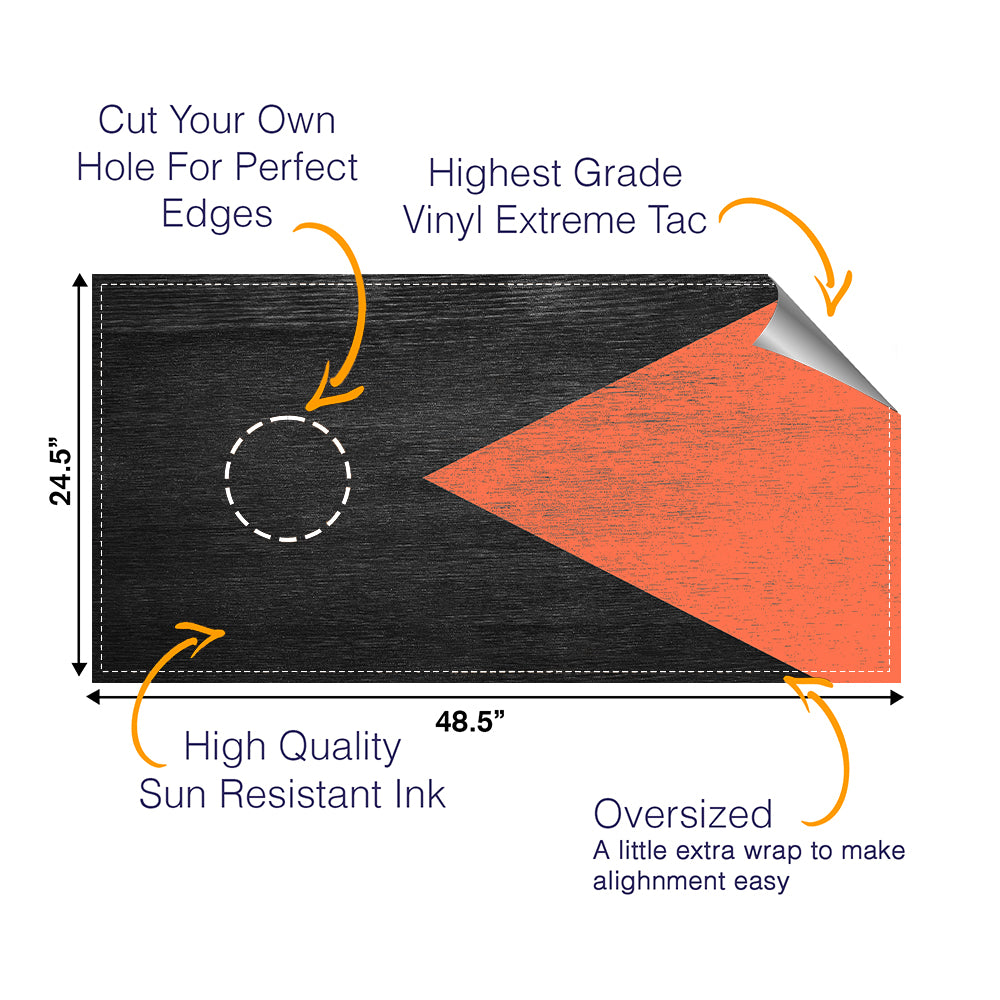 Orange Black Arrow Cornhole Boards Wraps (Set of 2)