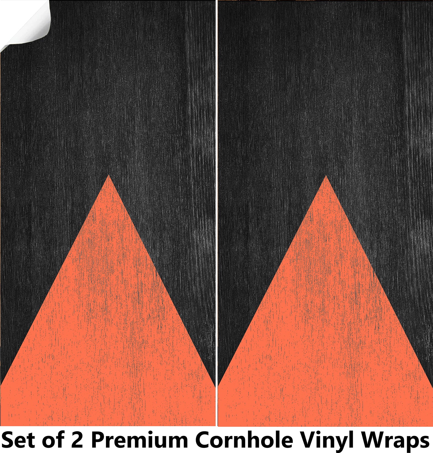 Orange Black Arrow Cornhole Boards Wraps (Set of 2)