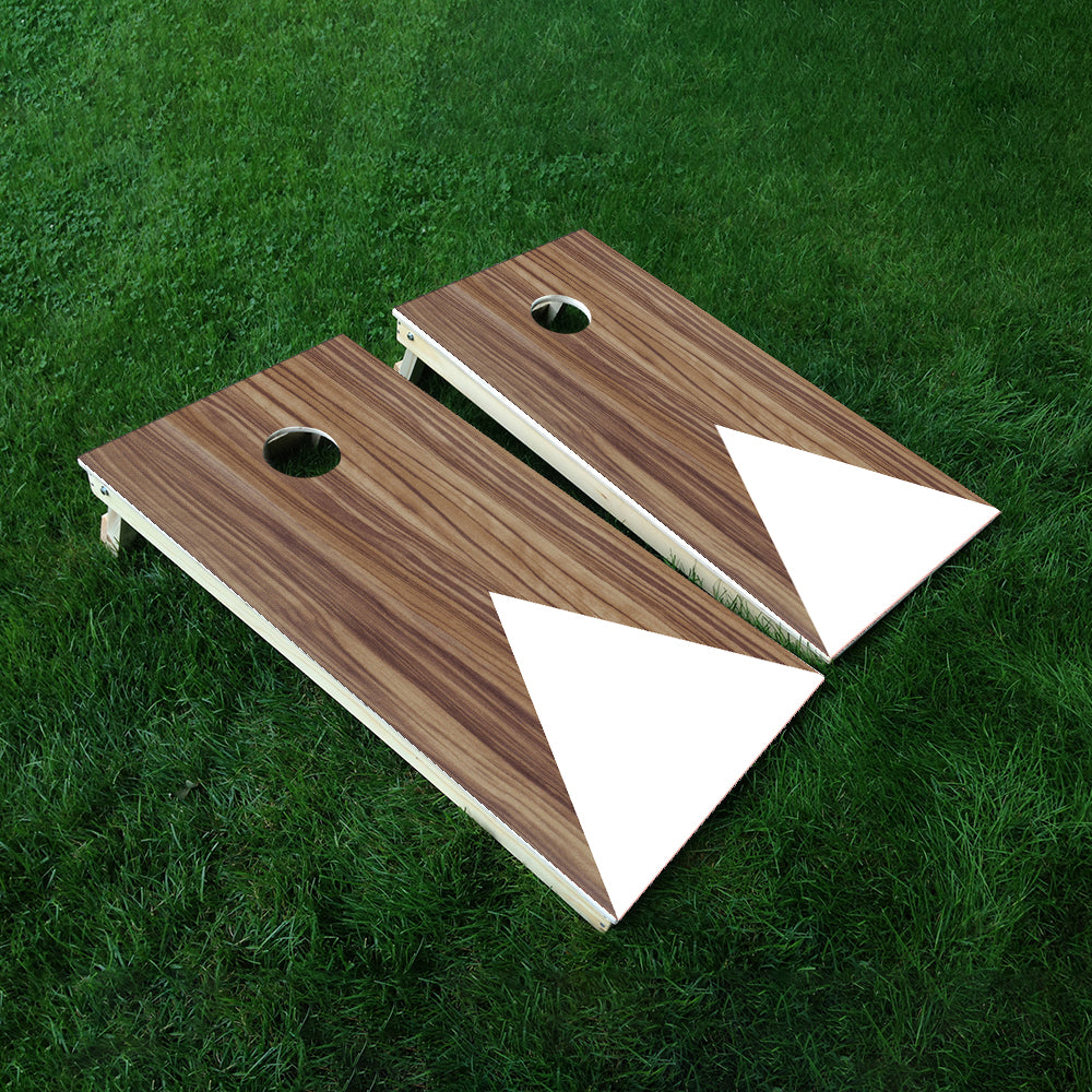 White Wood Arrow Cornhole Boards Wraps (Set of 2)