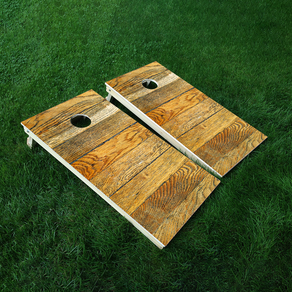 Side Planks Yellow Cornhole Boards Wraps (Set of 2)