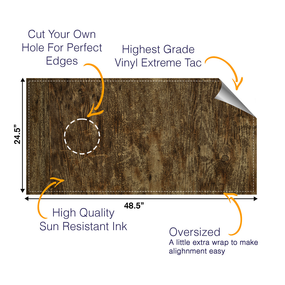 Dark Plain Wood Cornhole Boards Wraps (Set of 2)