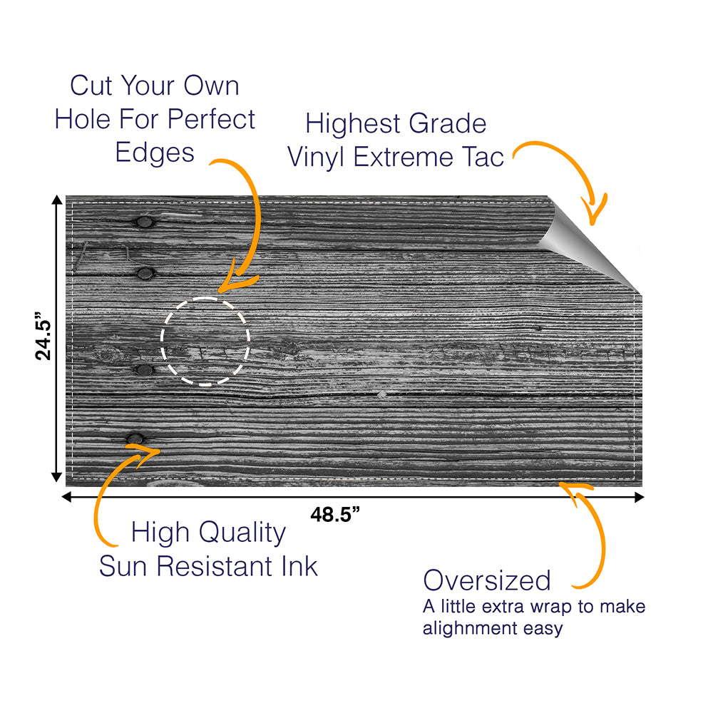 Grey Wood Cornhole Boards Wraps (Set of 2)