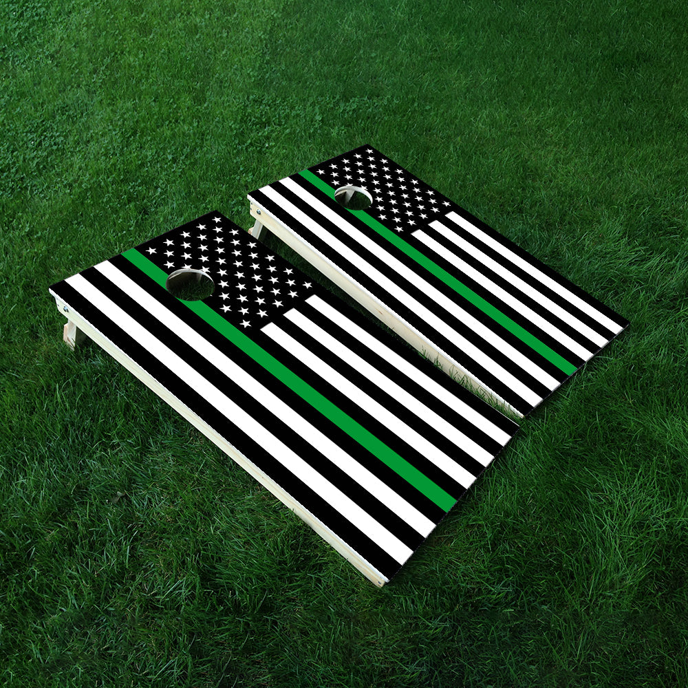 Green Lines Cornhole Boards Wraps (Set of 2)