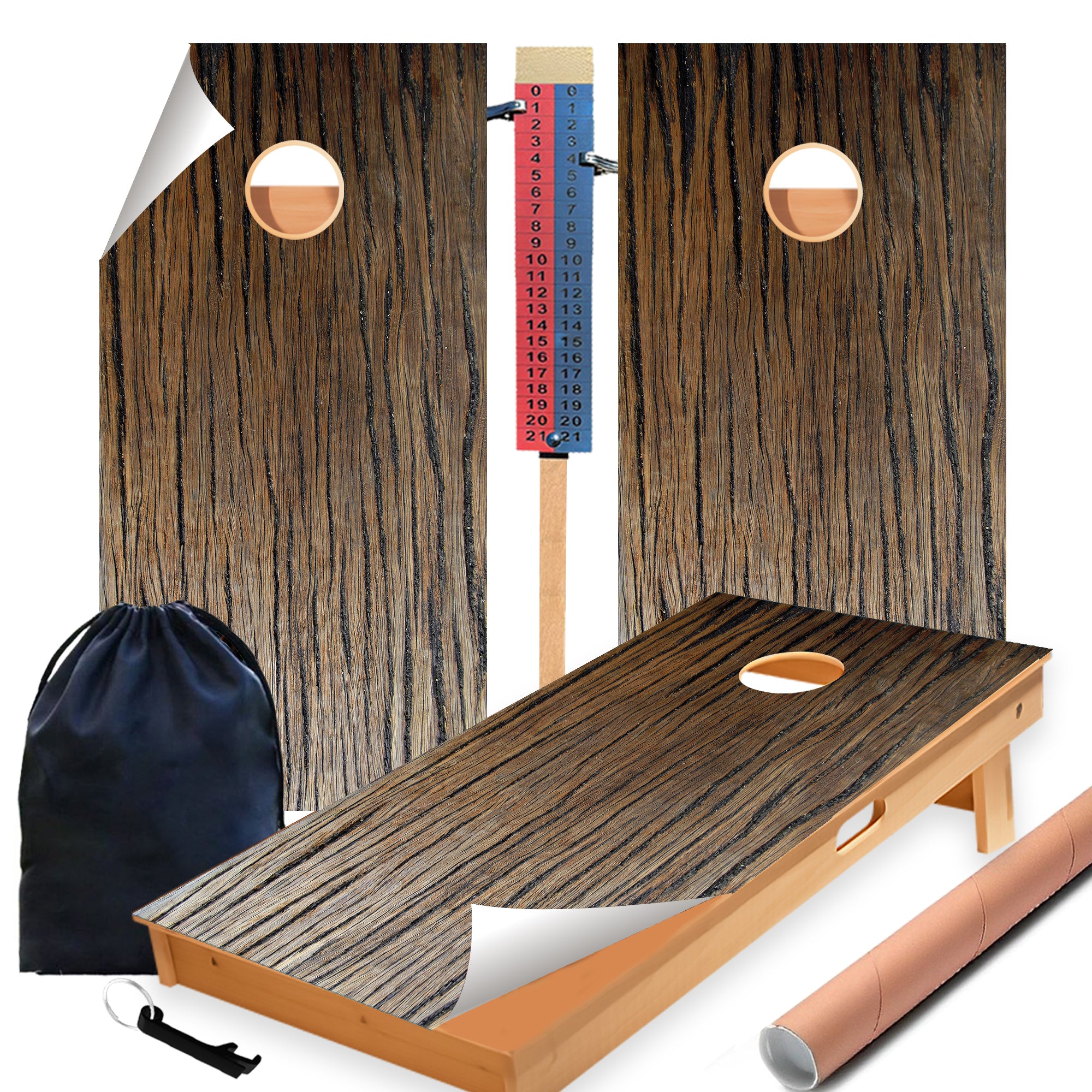 Wood Tree Cornhole Boards Wraps (Set of 2)