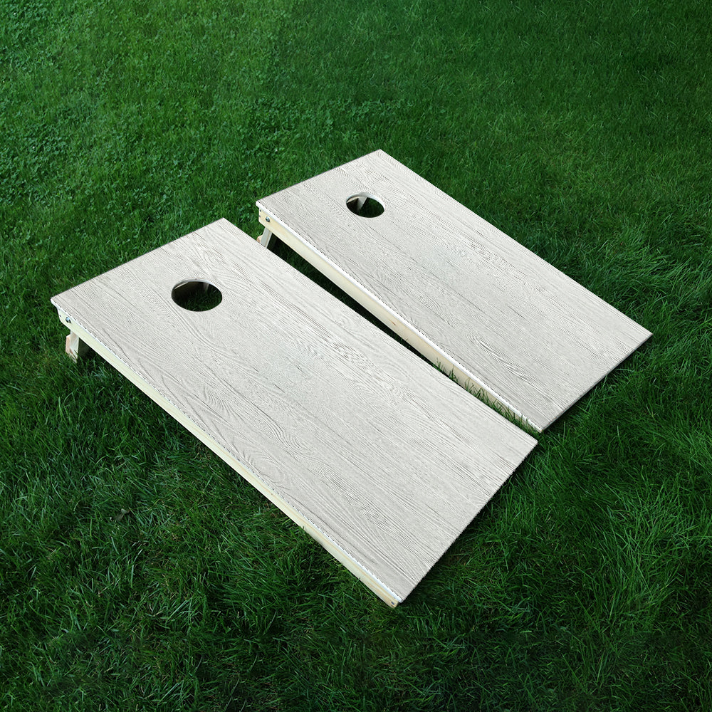 White Wood Cornhole Boards Wraps (Set of 2)