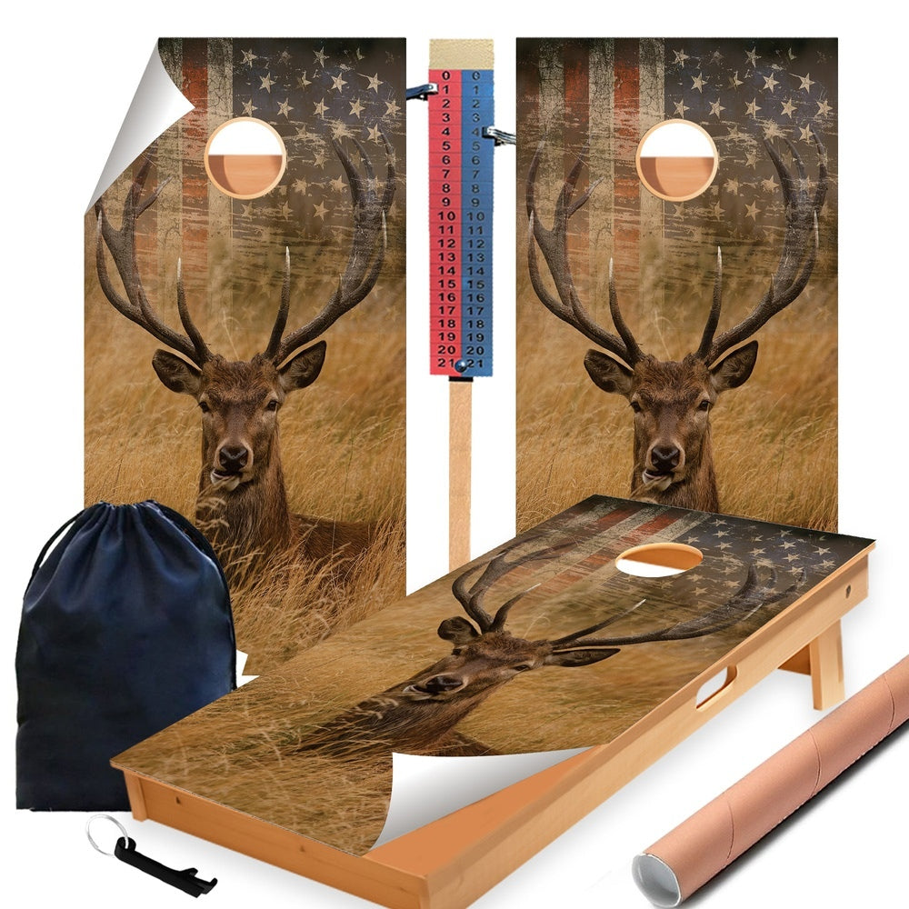 Deer Cornhole Boards Wraps (Set of 2)