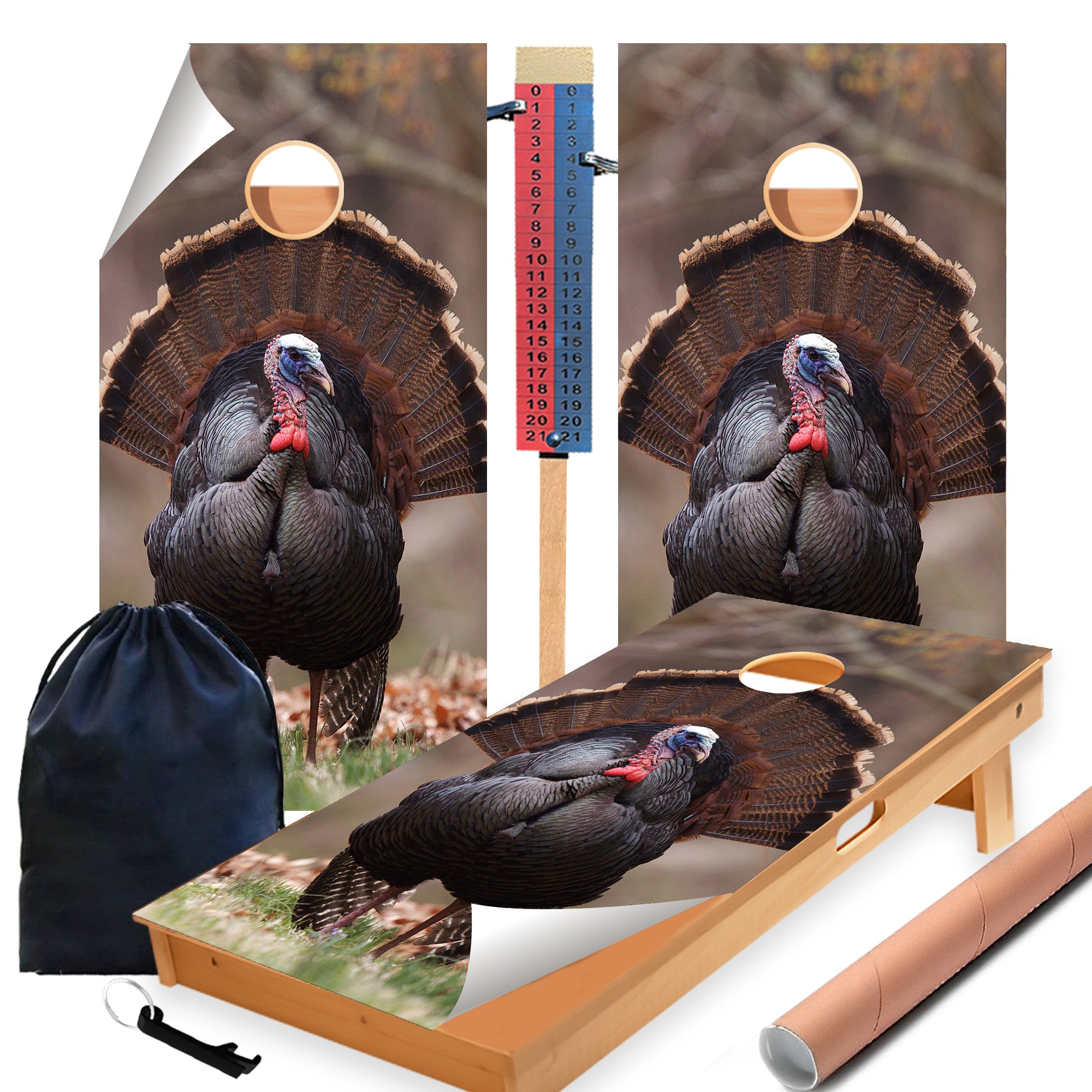 Turkey Cornhole Boards Wraps (Set of 2)