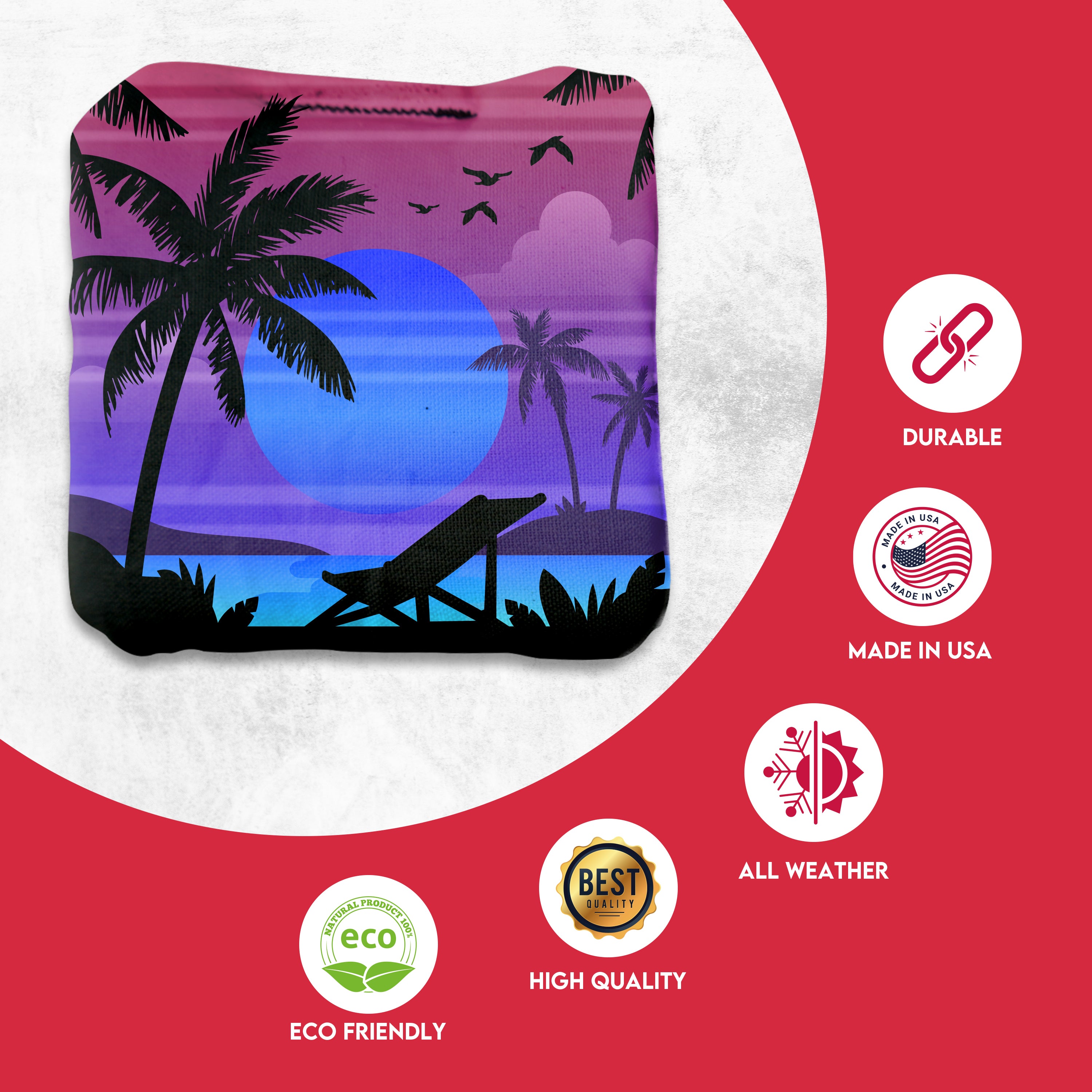 Colorful Beach Cornhole Bags - Set of 8