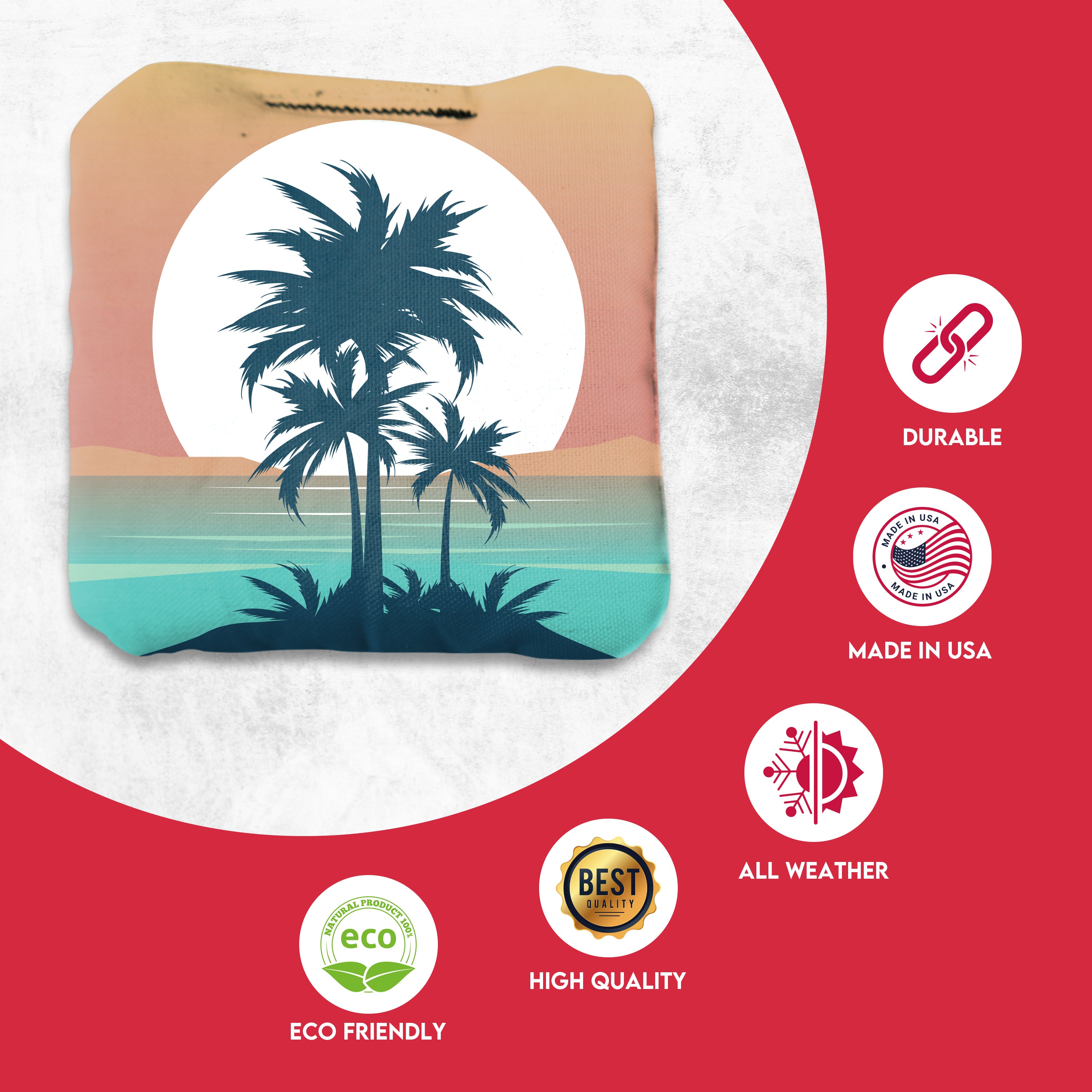 Tropical Palms Cornhole Bags - Set of 8