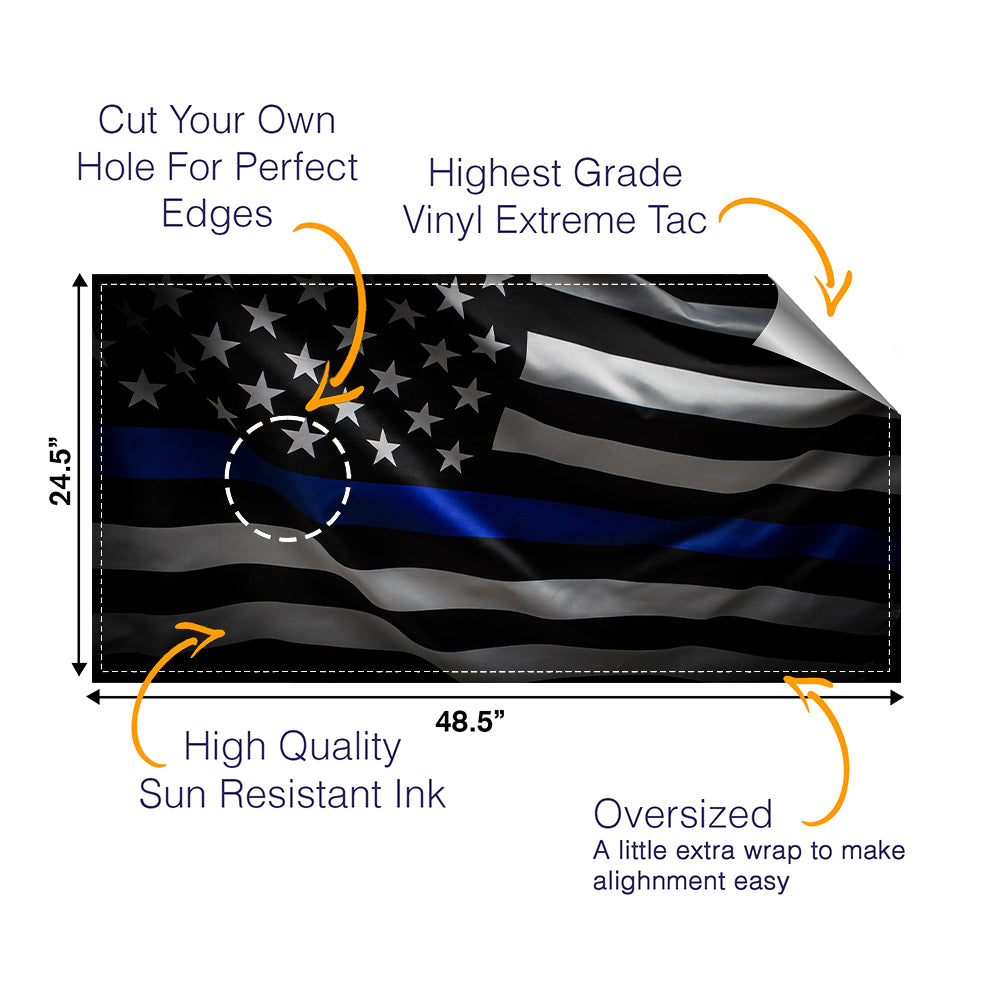 Blue Line Flag Cornhole Boards Wraps (Set of 2)