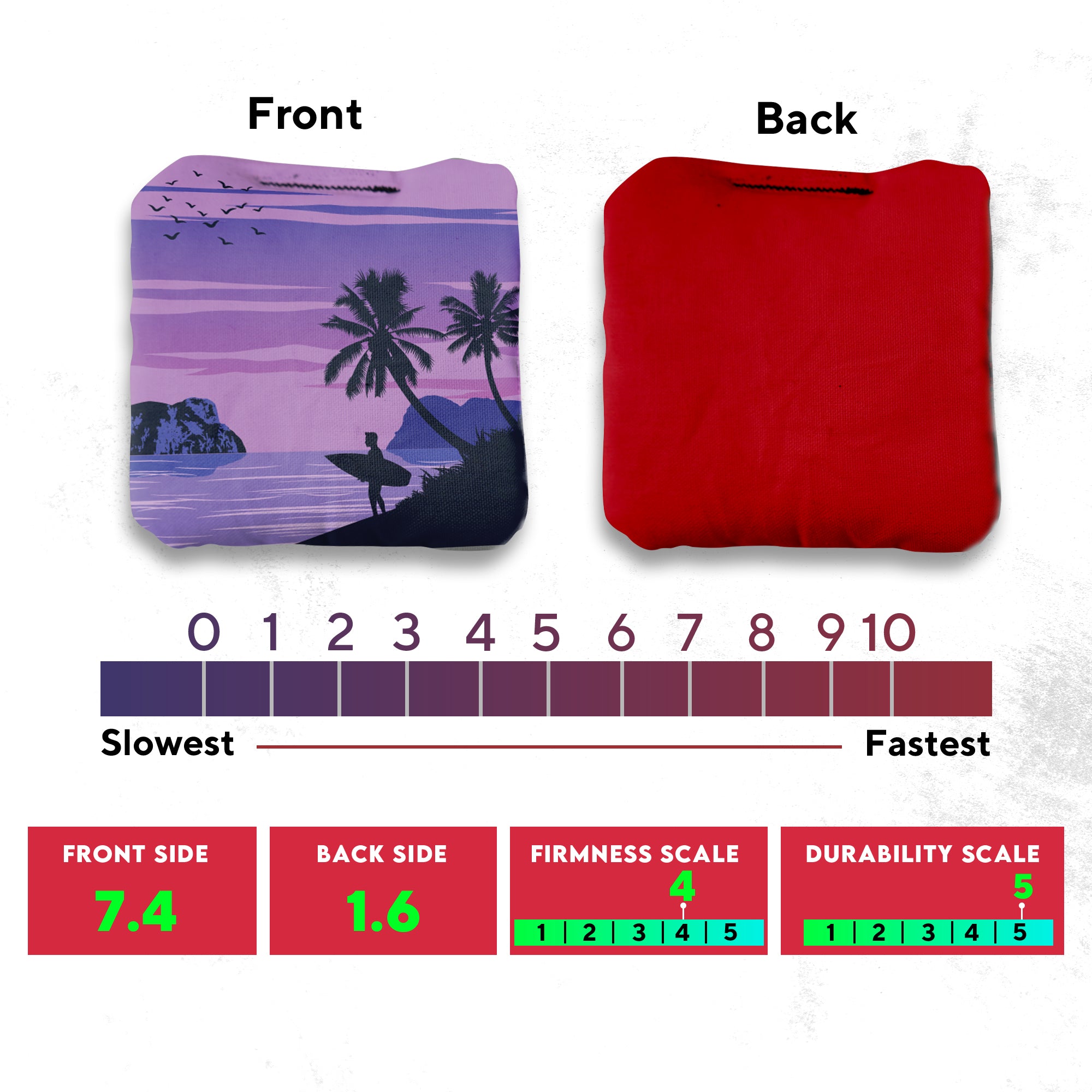 Orange Purple Beach Cornhole Bags - Set of 8