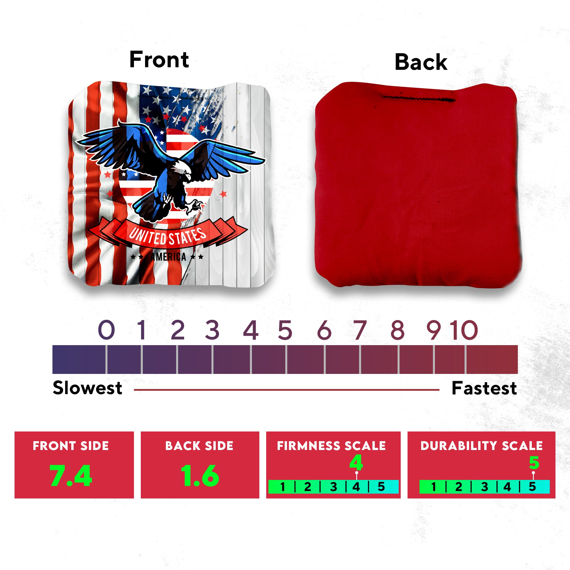 USA Eagle Flag Cornhole Bags - Set of 8