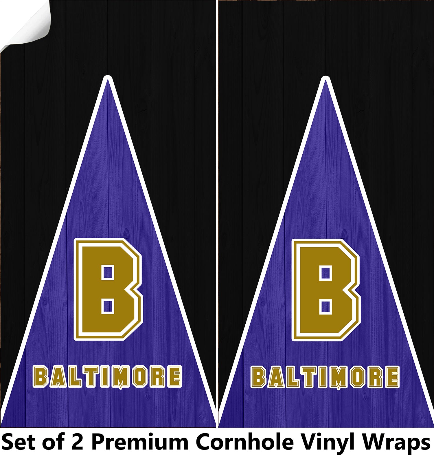 Baltimore Football Cornhole Boards Wraps (Set of 2)