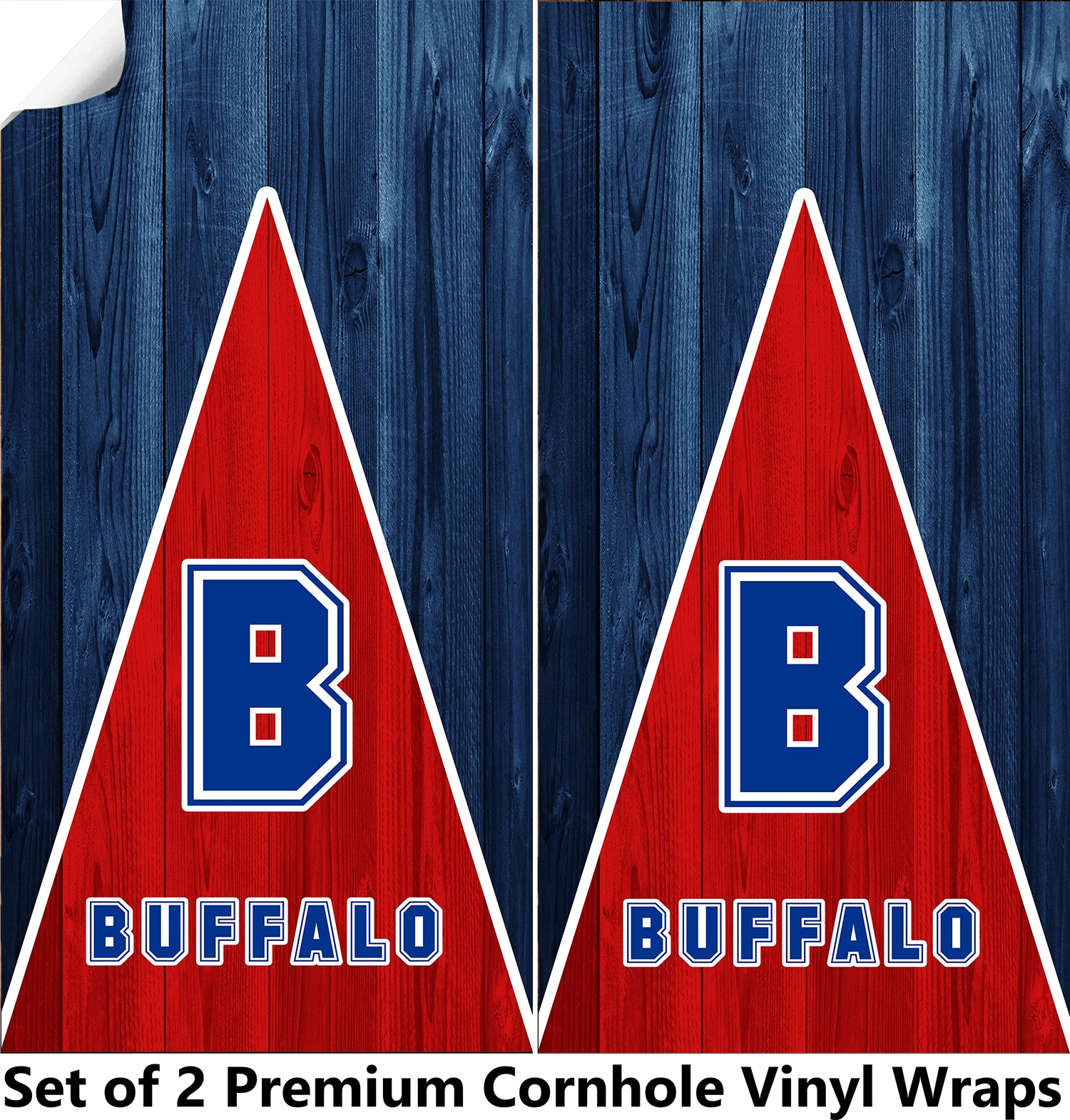 Buffalo Football Cornhole Boards Wraps (Set of 2)