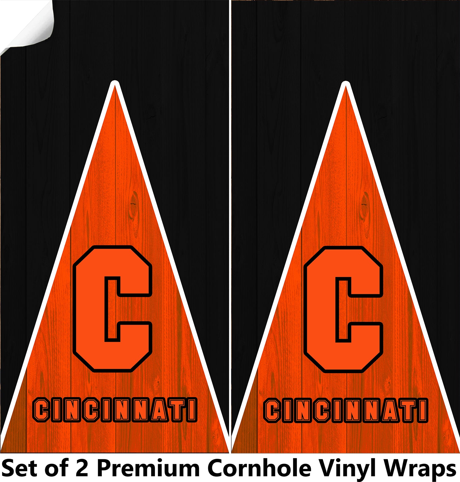Cincinnati Football Cornhole Boards Wraps (Set of 2)
