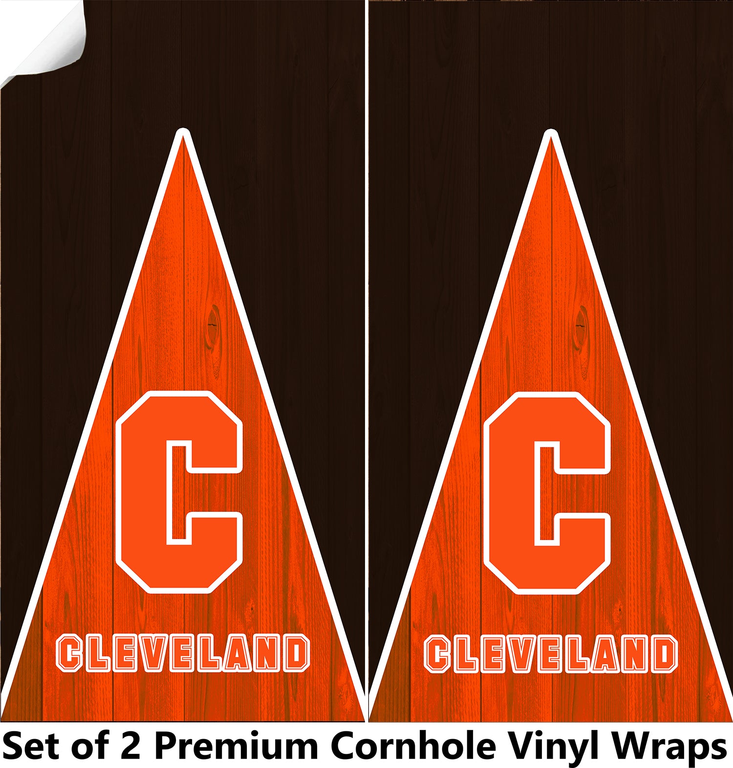 Cleveland Football Cornhole Boards Wraps (Set of 2)