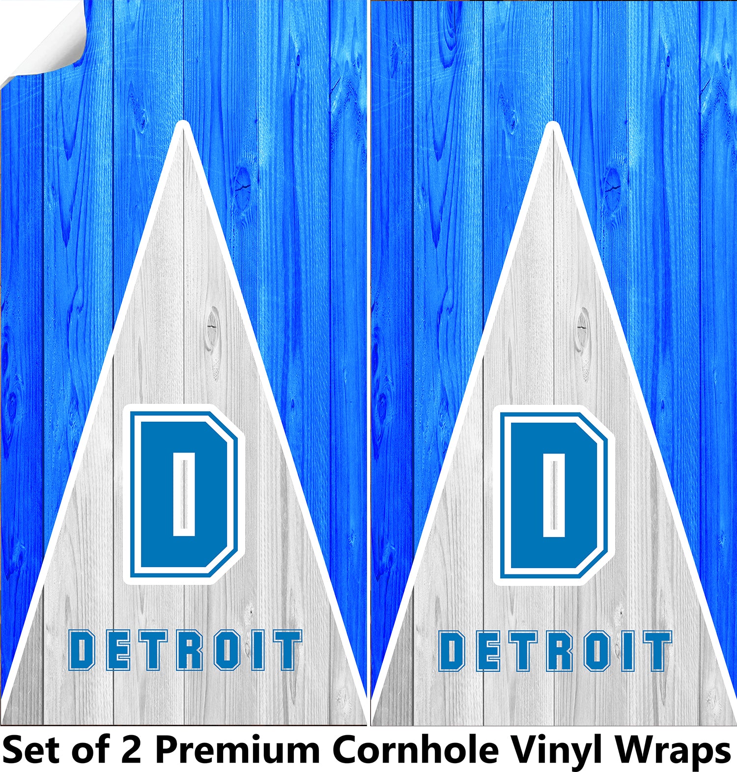 Detroit Football Cornhole Boards Wraps (Set of 2)
