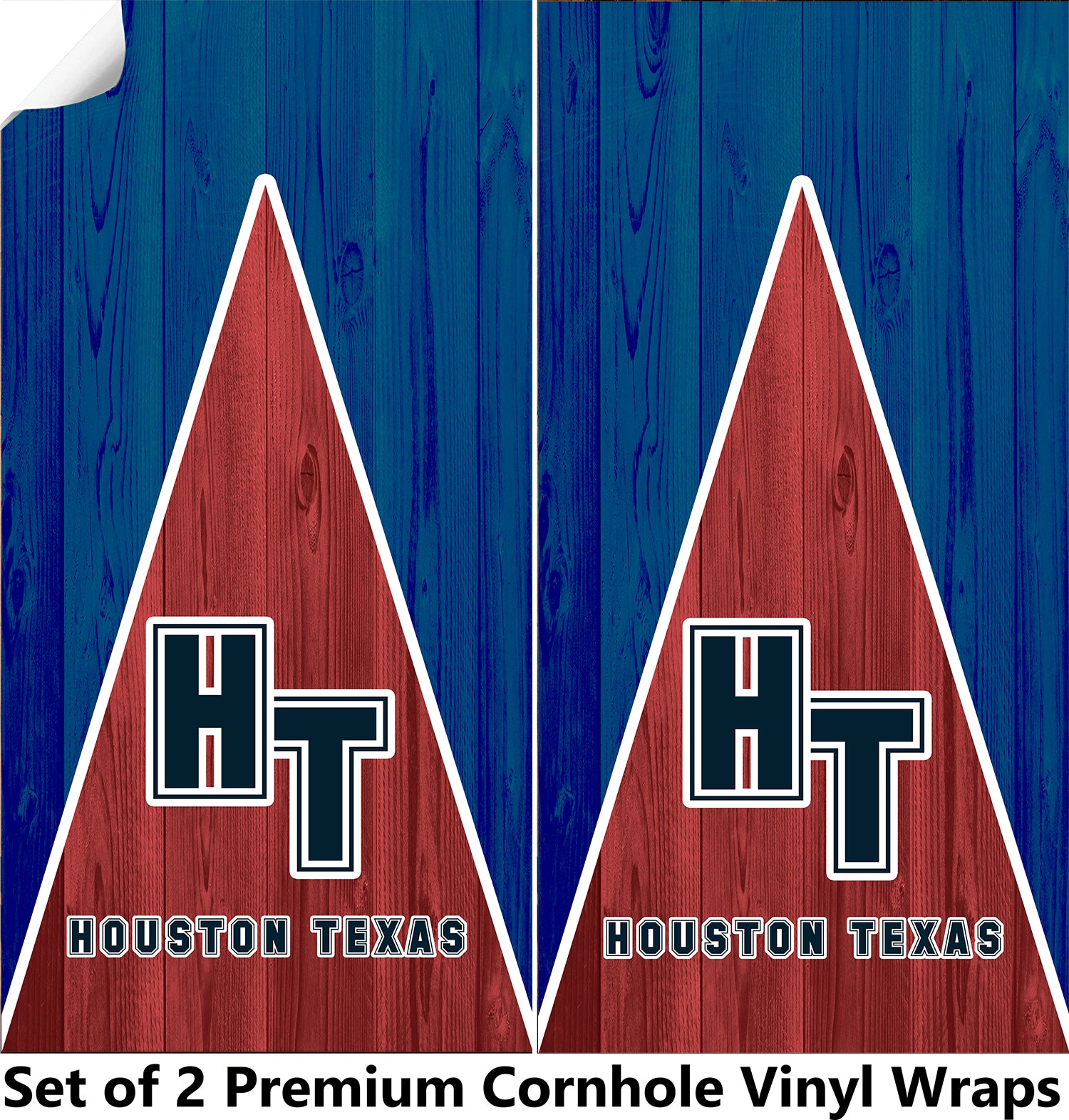 Houston Texas Football Cornhole Boards Wraps (Set of 2)