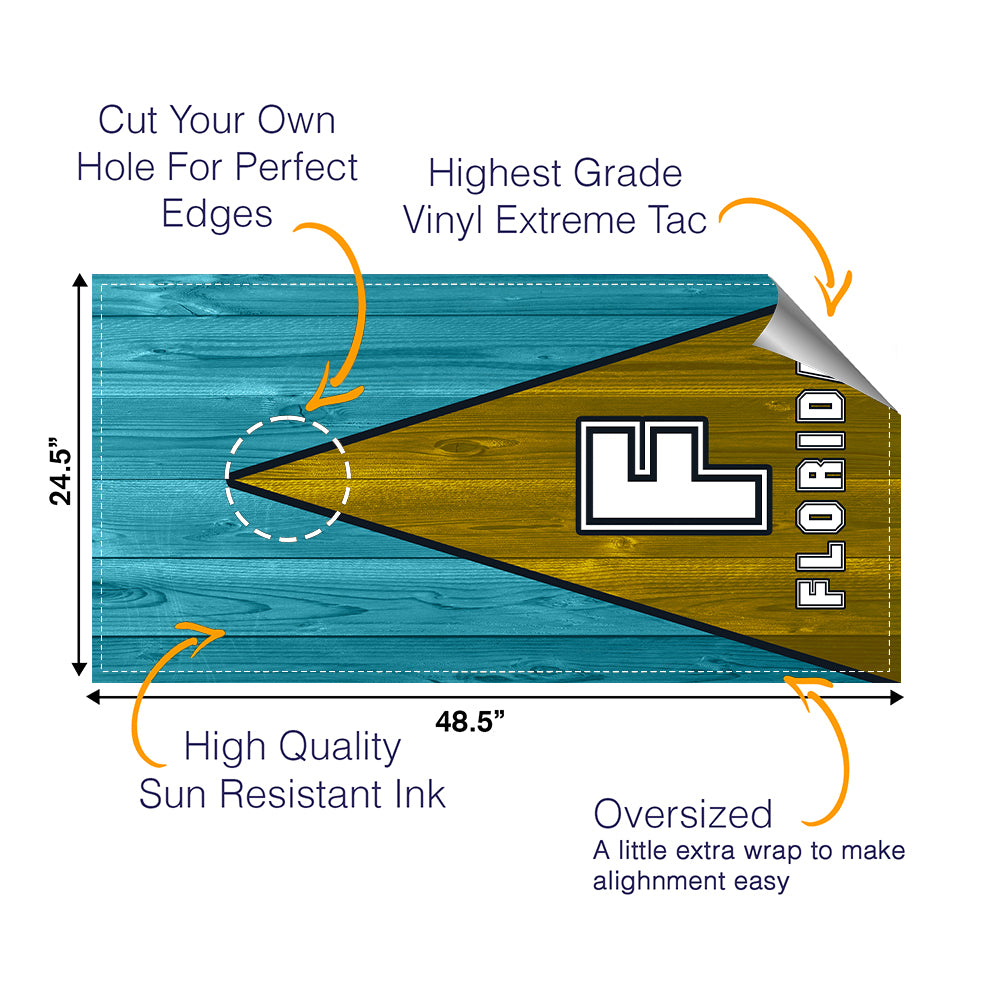 Florida Football Cornhole Boards Wraps (Set of 2)