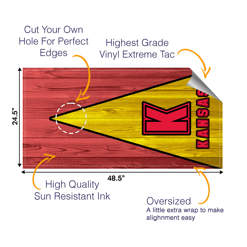 Kansas Football Cornhole Boards Wraps (Set of 2)