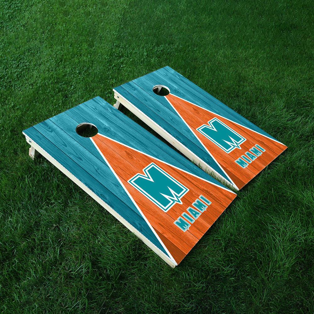 Miami Football Cornhole Boards Wraps (Set of 2)