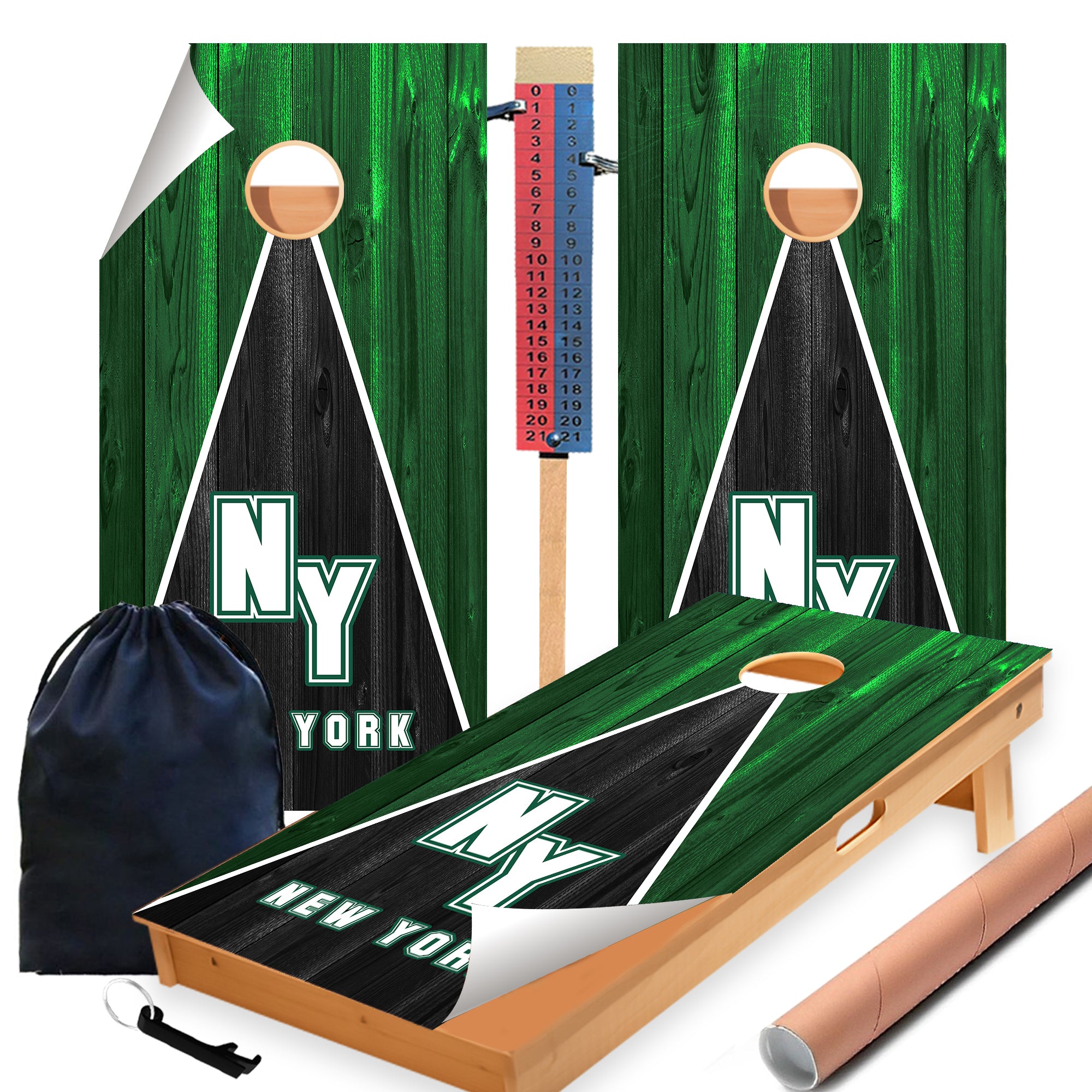 New York Football Cornhole Boards Wraps (Set of 2)