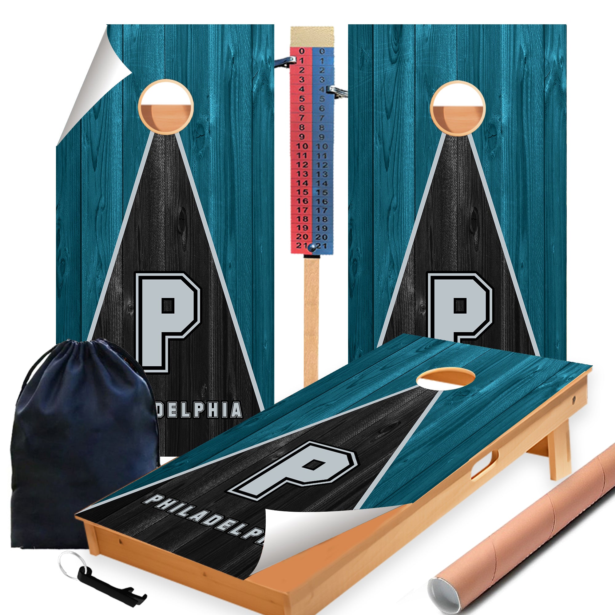 Philadelphia Cornhole Boards Wraps (Set of 2)