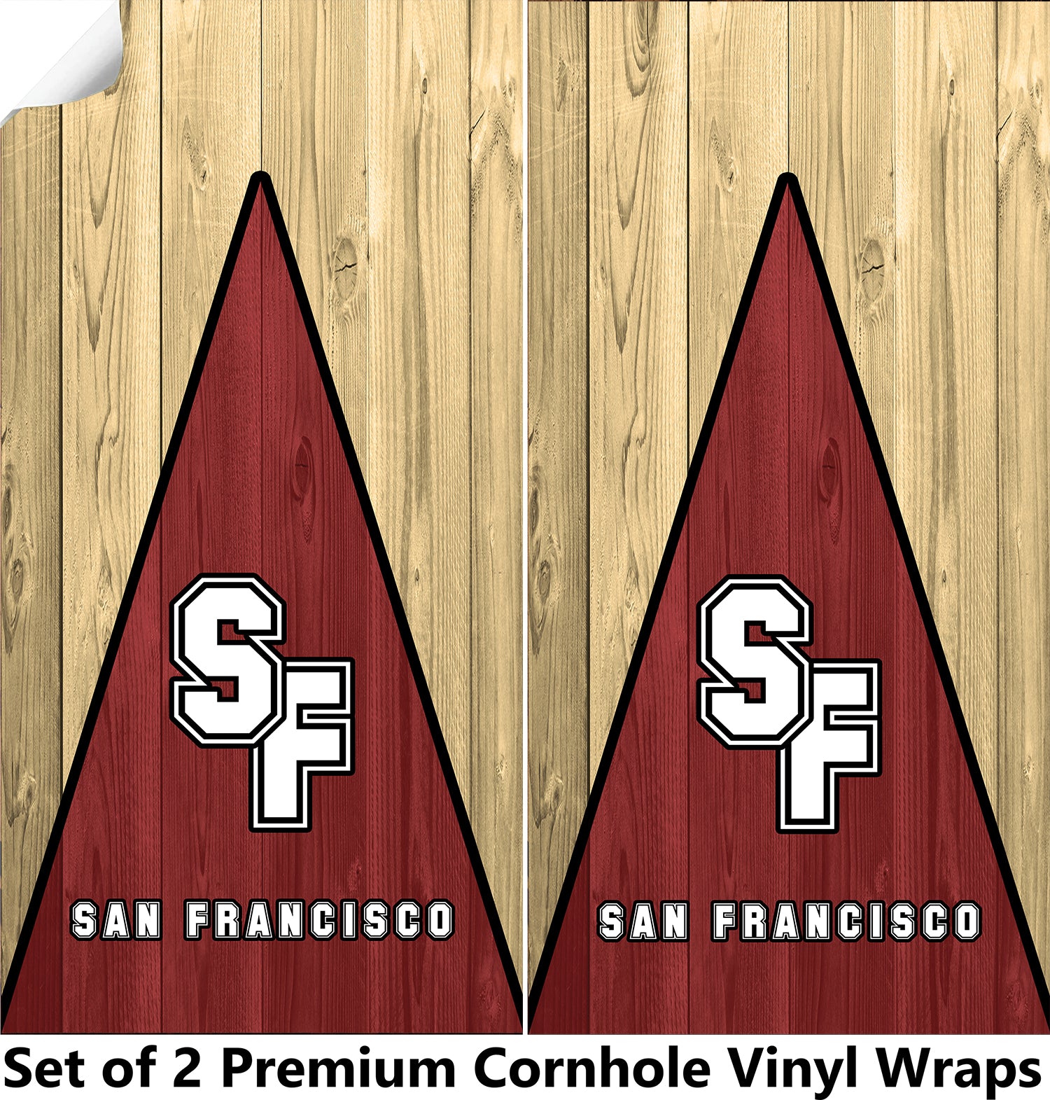 San Francisco Football Cornhole Boards Wraps (Set of 2)
