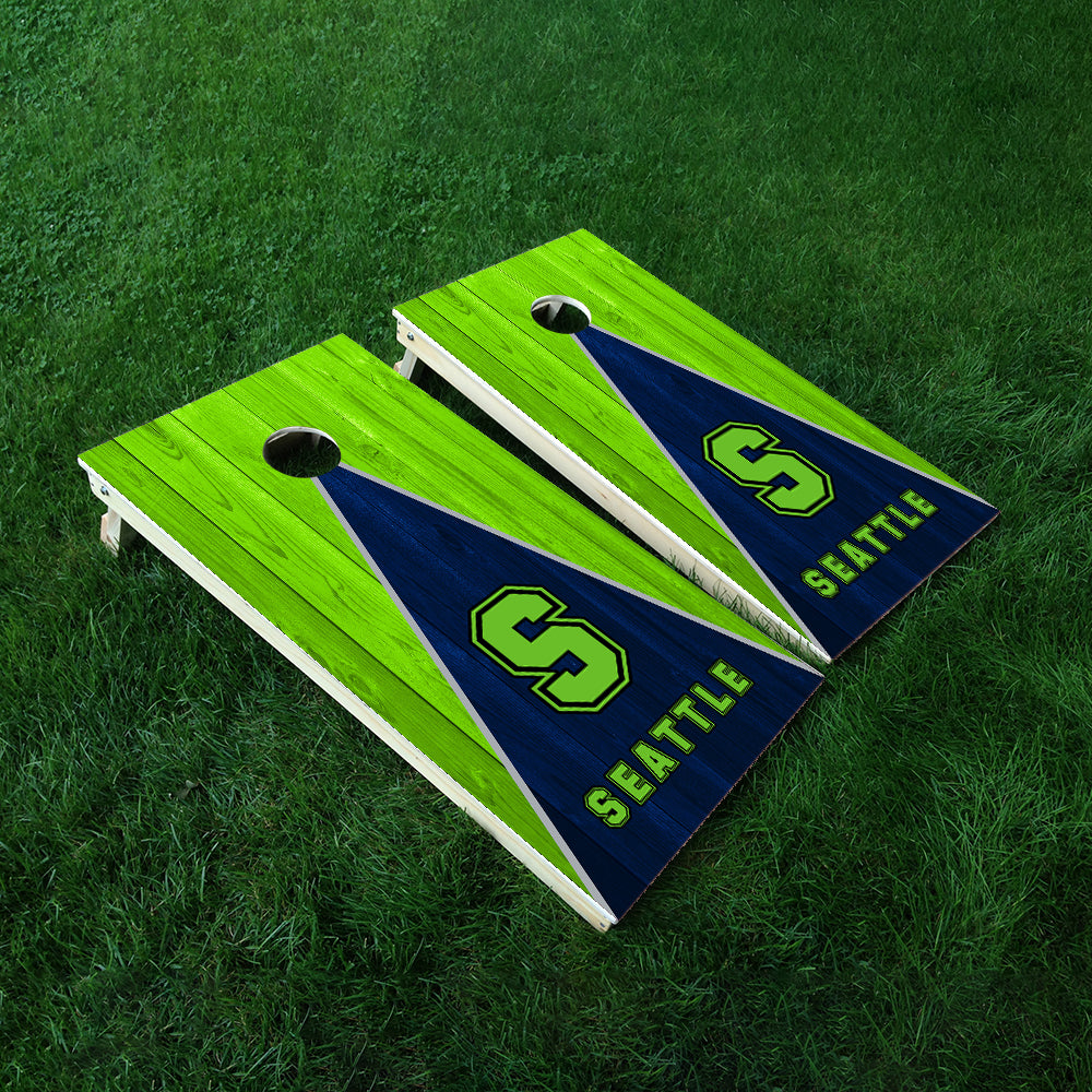 Seahawks Football Cornhole Boards Wraps (Set of 2) BackYardGamesUSA