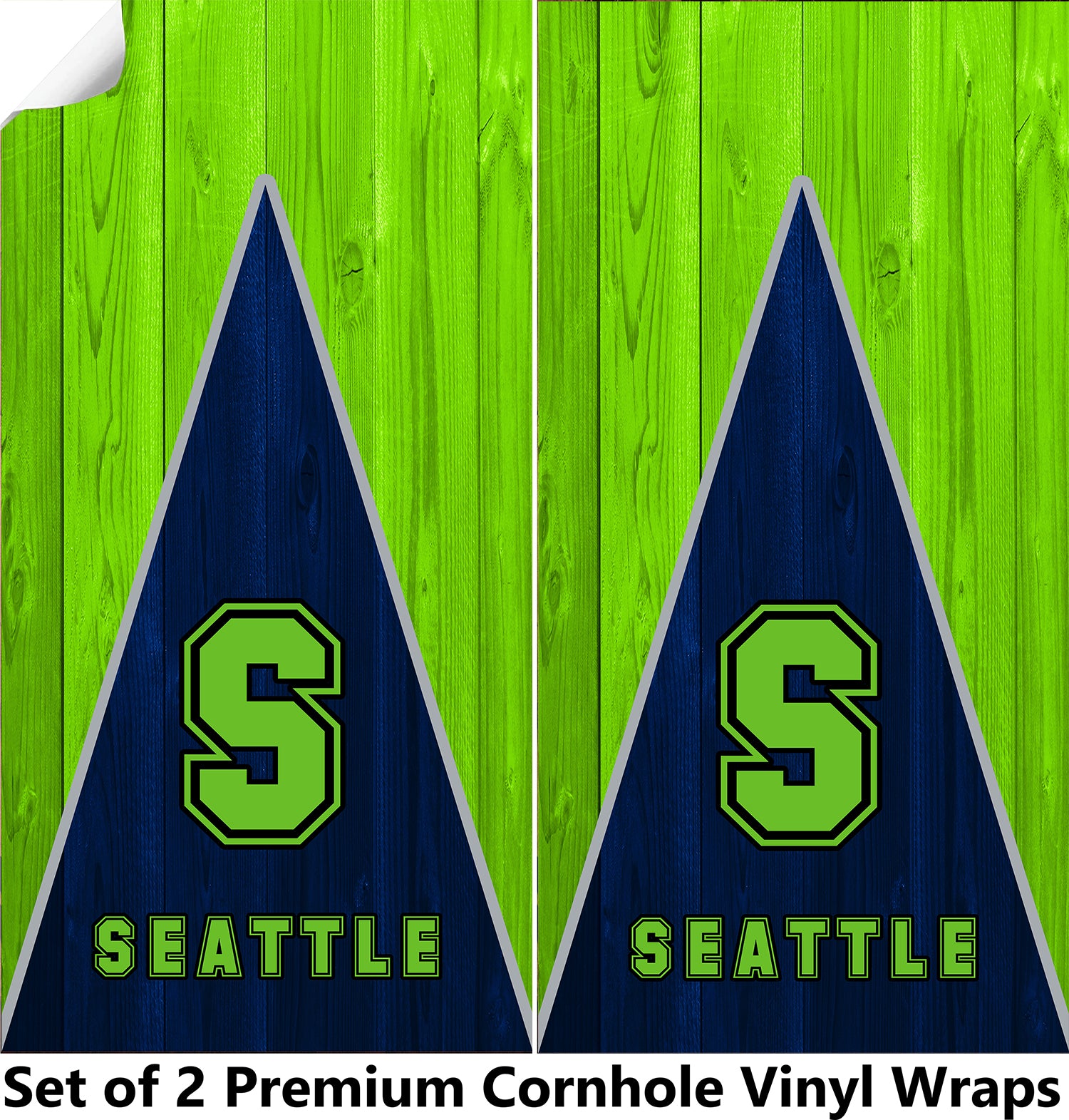 Seahawks Football Cornhole Boards Wraps (Set of 2)