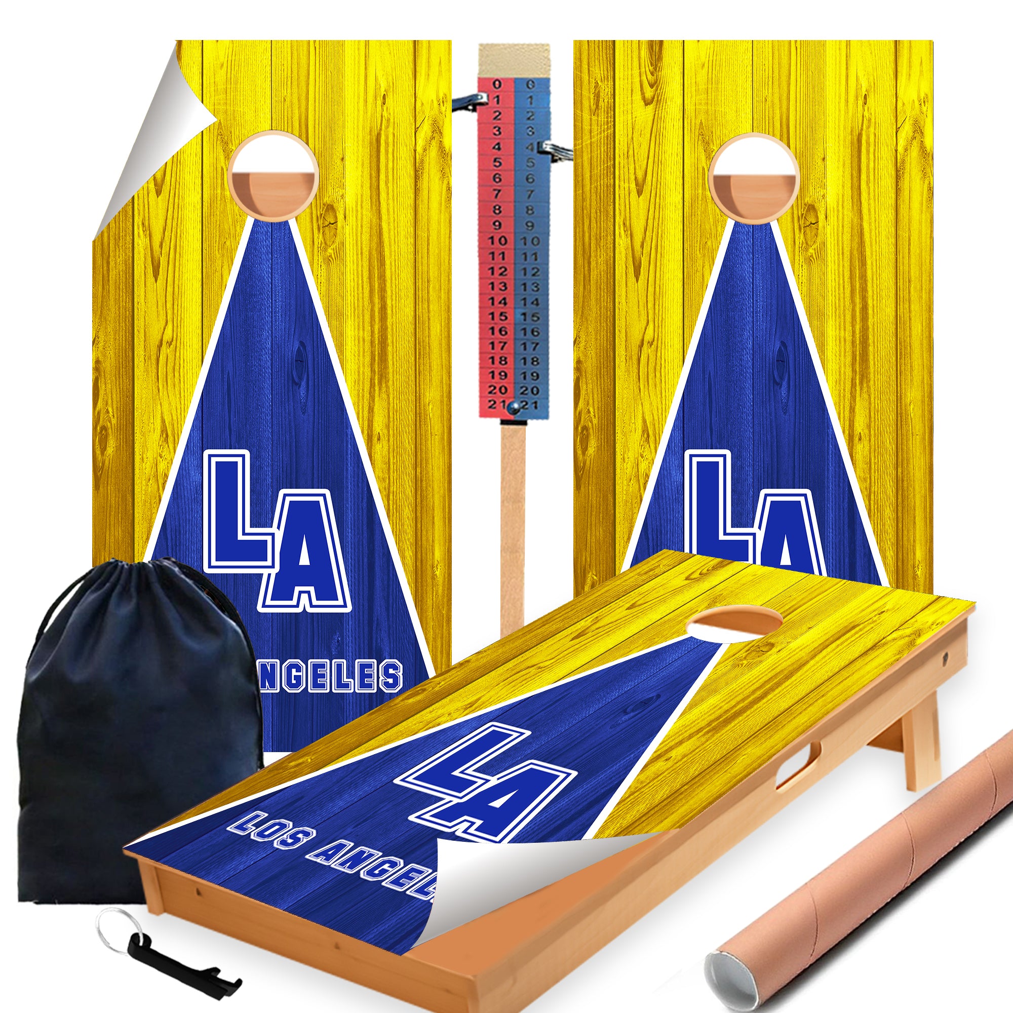 Los Angeles Football Cornhole Boards Wraps (Set of 2)