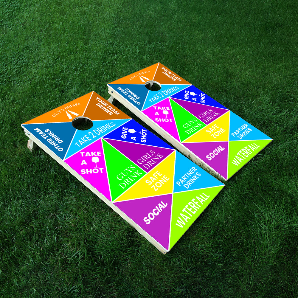 Bright Neon Cornhole Boards Wraps (Set of 2)