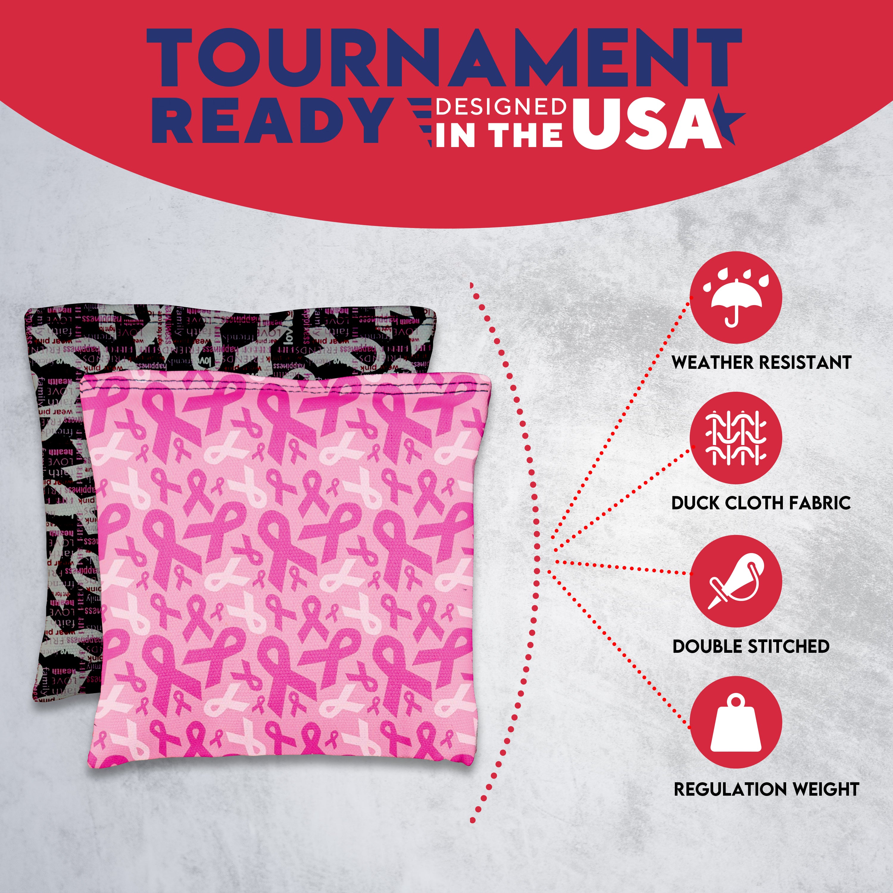 Breast Cancer Cornhole Bags