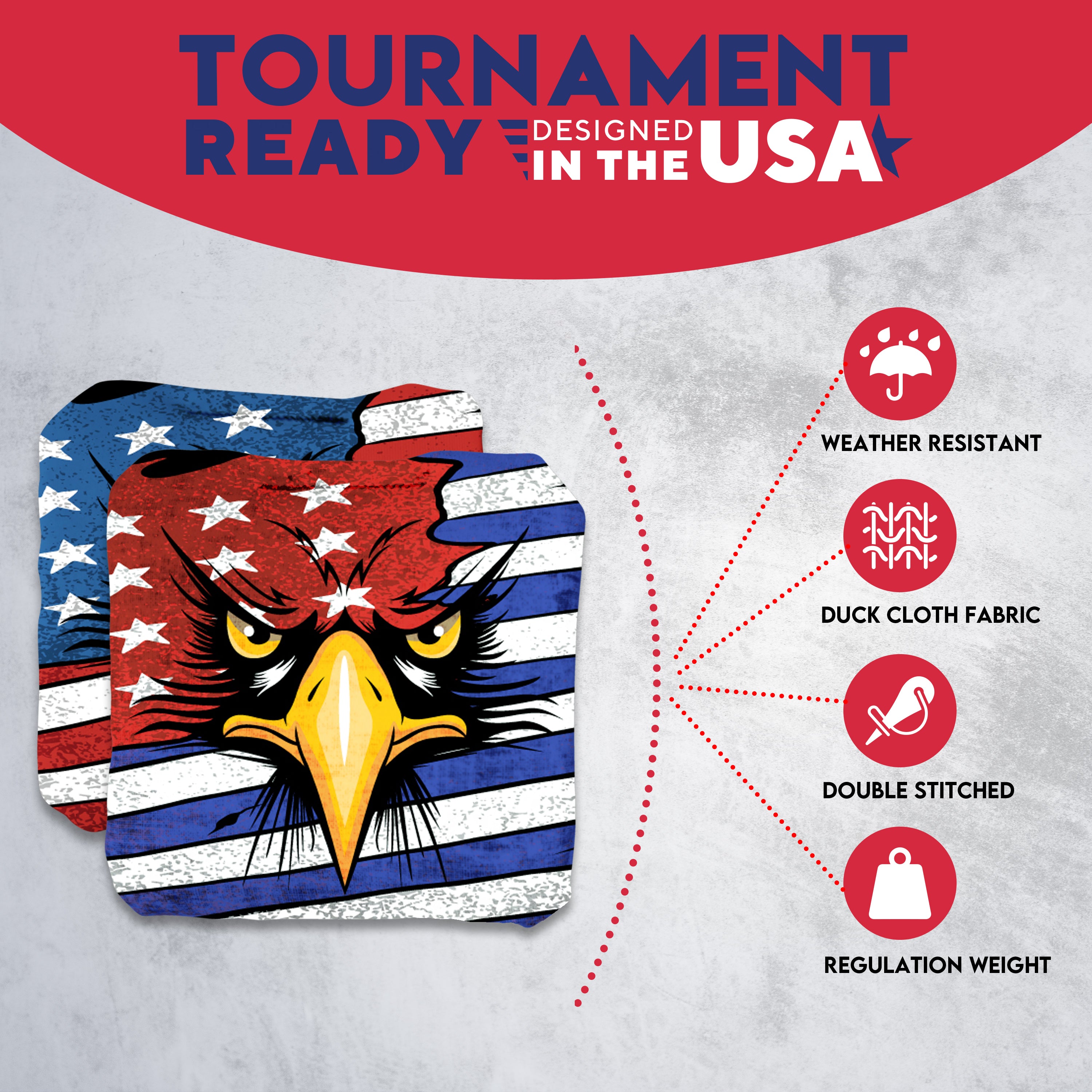 Eagle in Flag Cornhole Bags - Set of 8