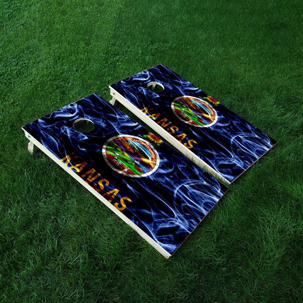 Kansas Cornhole Boards Wraps (Set of 2)