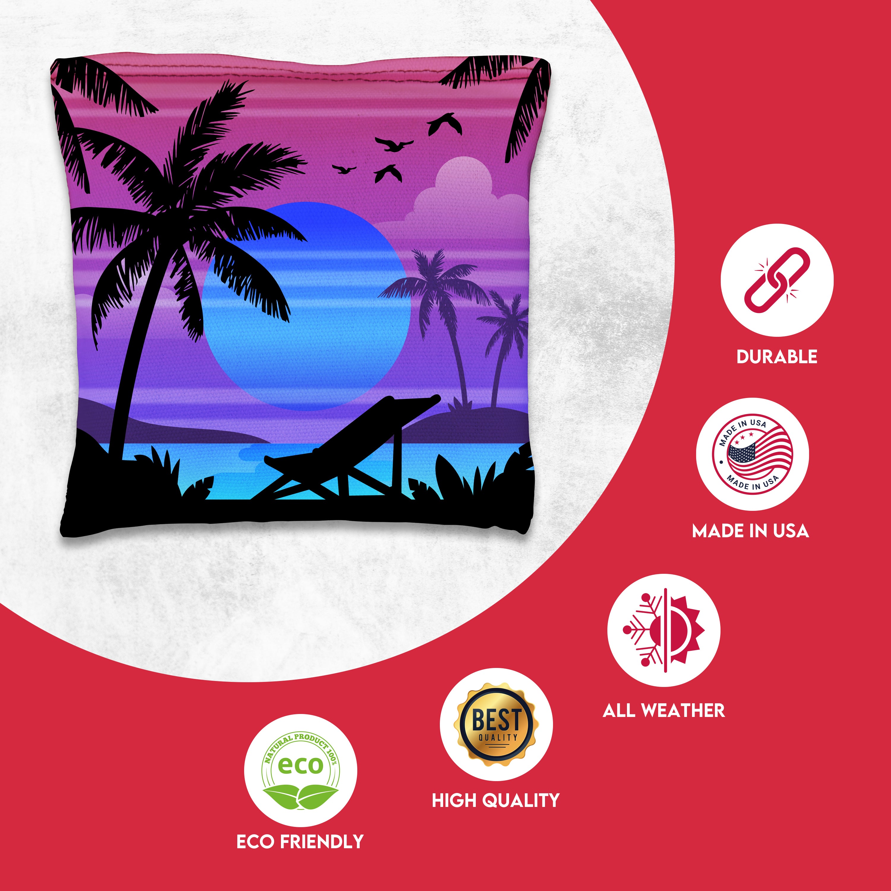 Colorful Beach Cornhole Bags