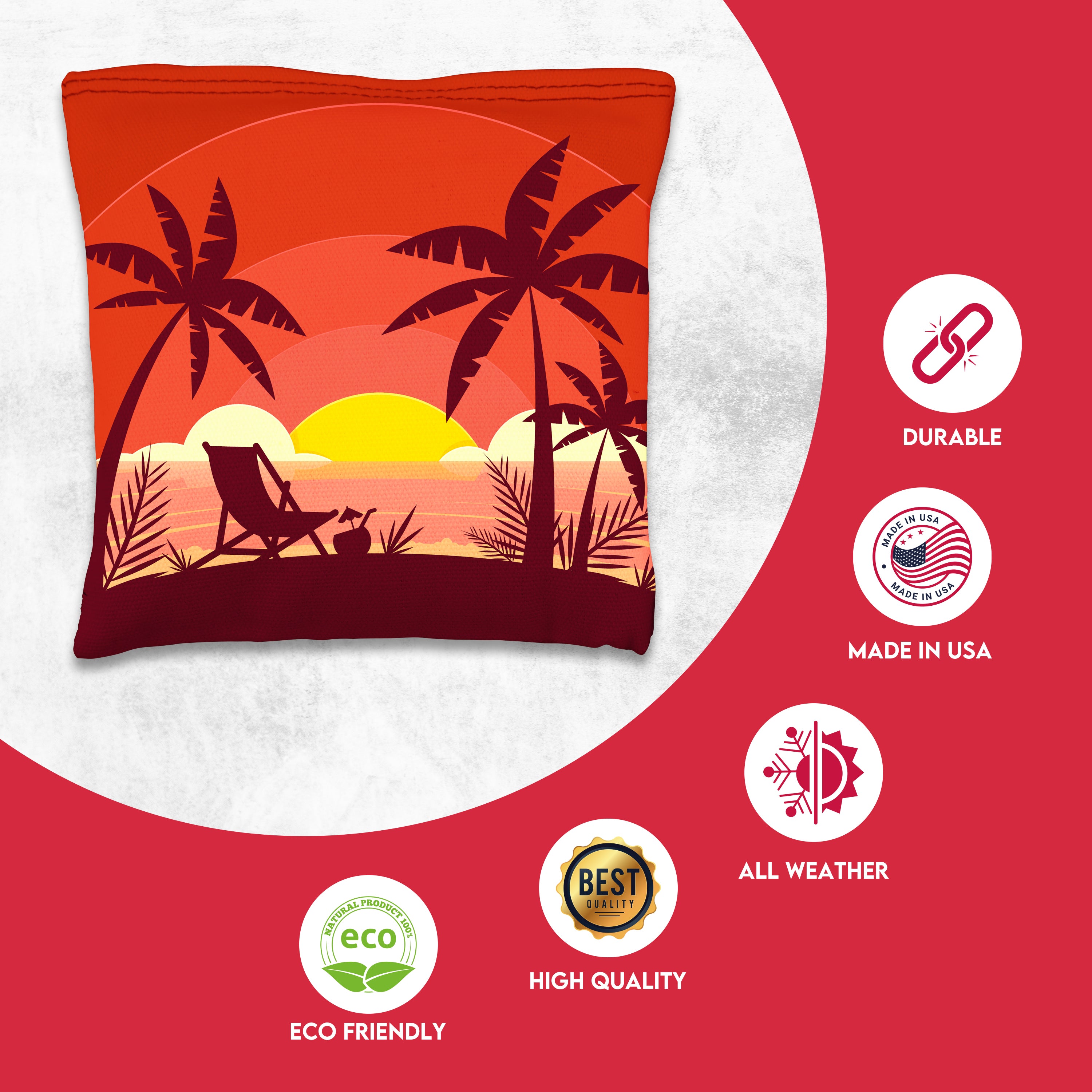 Red Blue Beach Chair Cornhole Bags