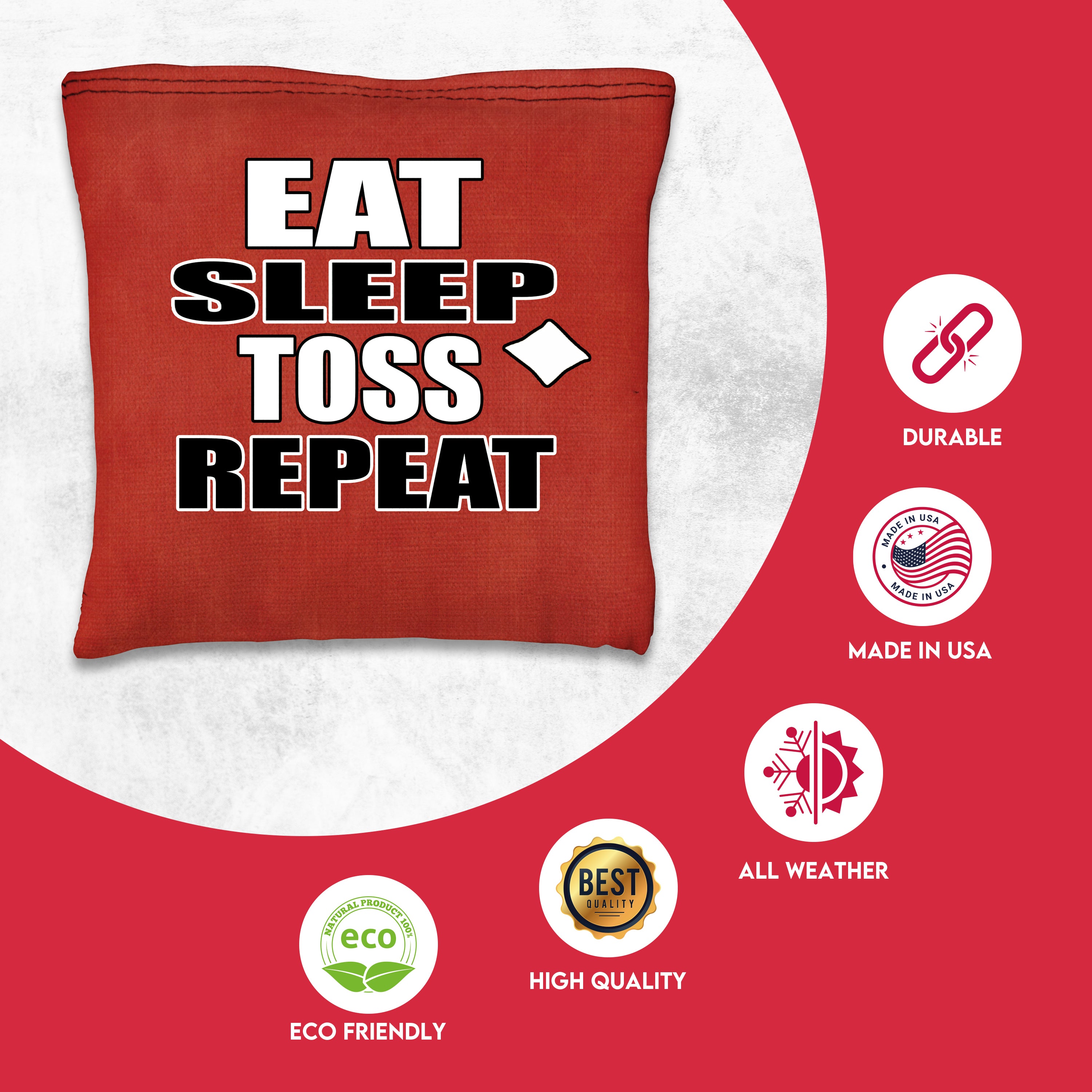 Eat Sleep Toss Repeat Cornhole Bags