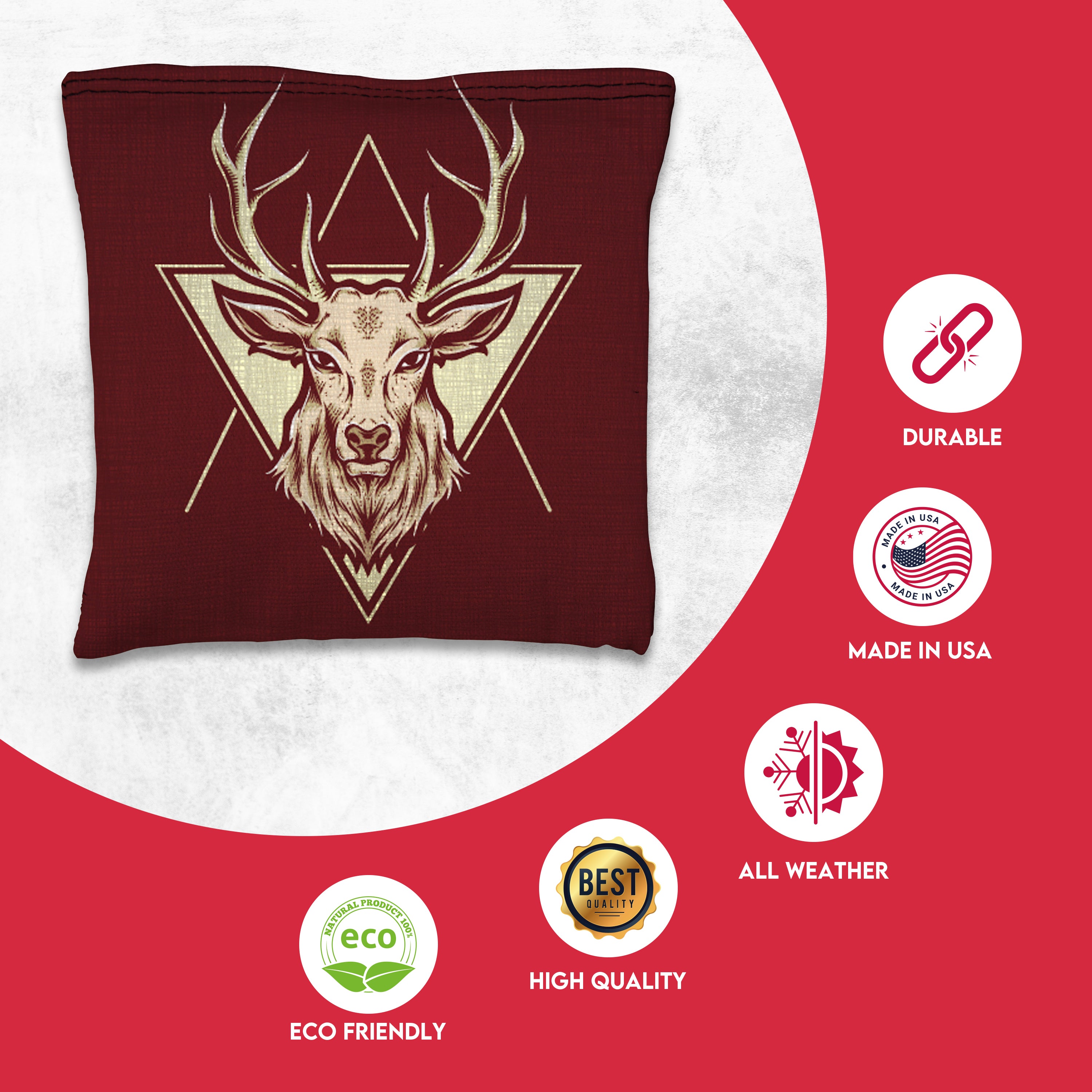 Red Blue Deer Cornhole Bags