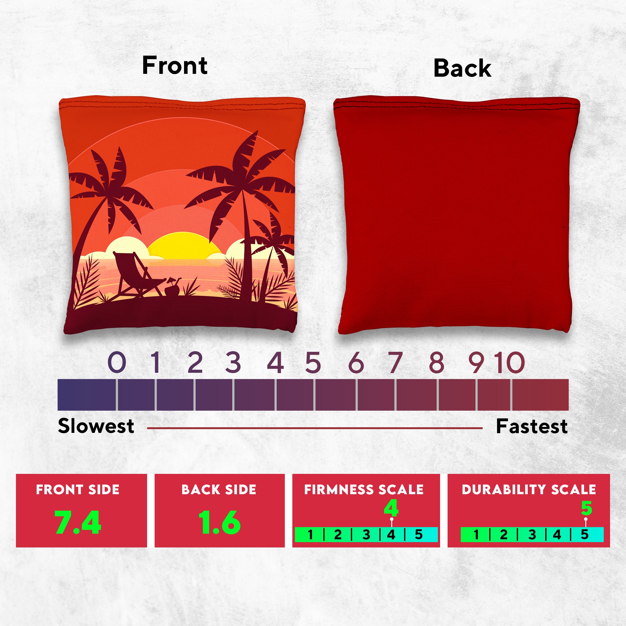 Red Blue Beach Chair Cornhole Bags