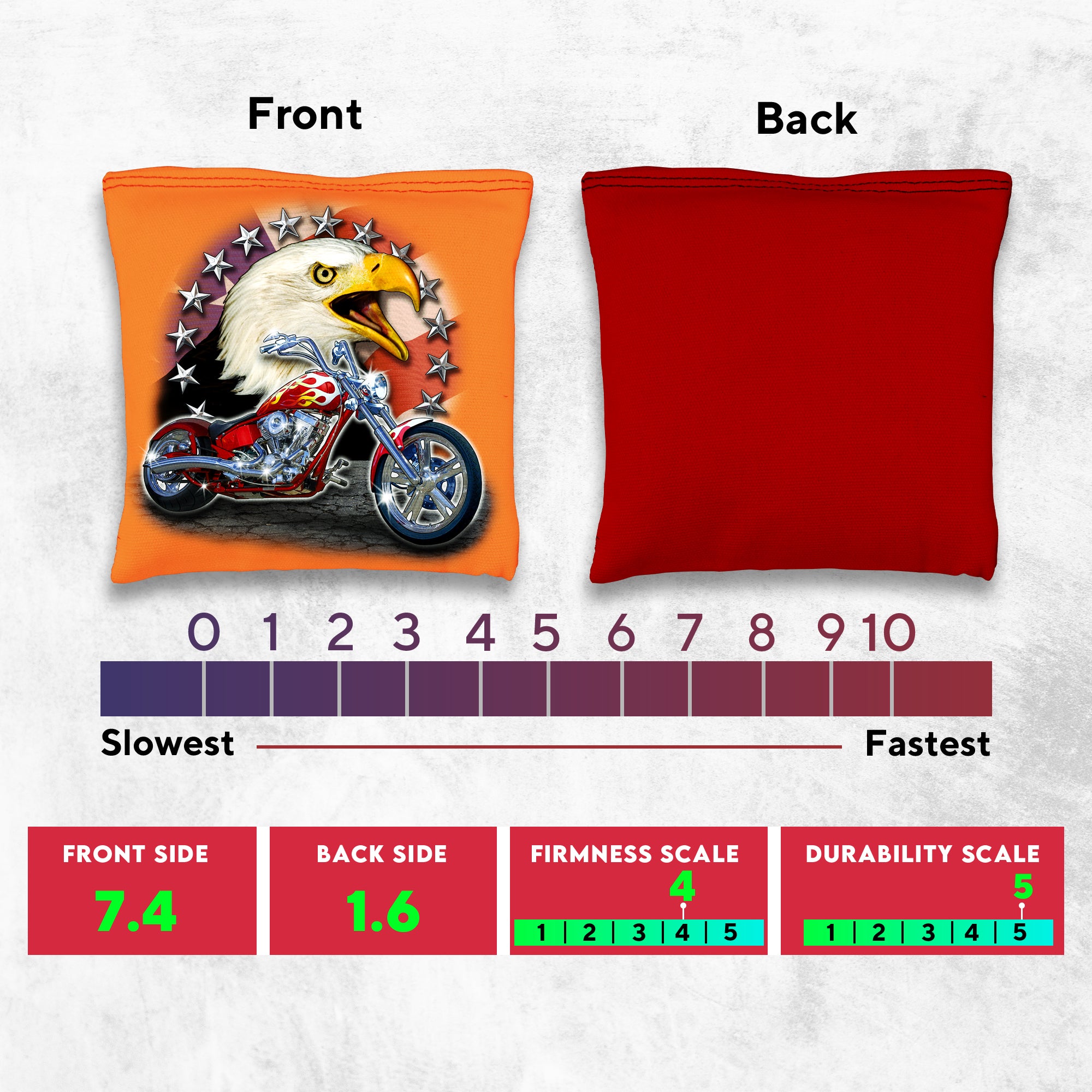 Motorcycle Bald Eagle Cornhole Bags