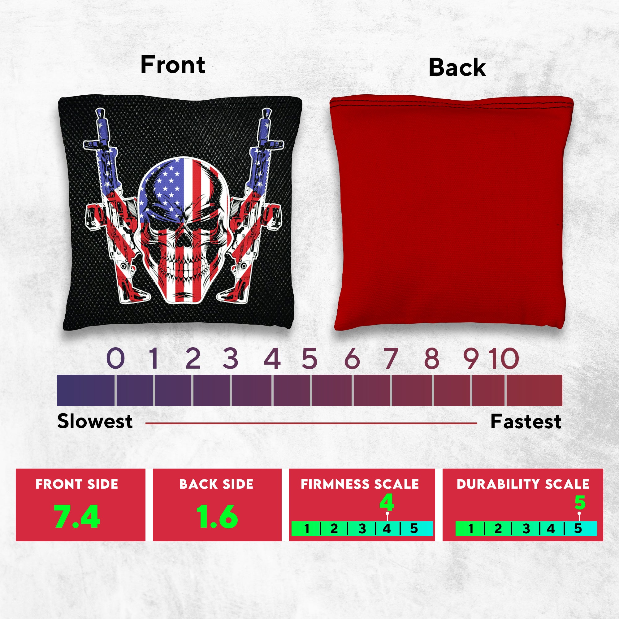 Flag Skull Guns Cornhole Bags