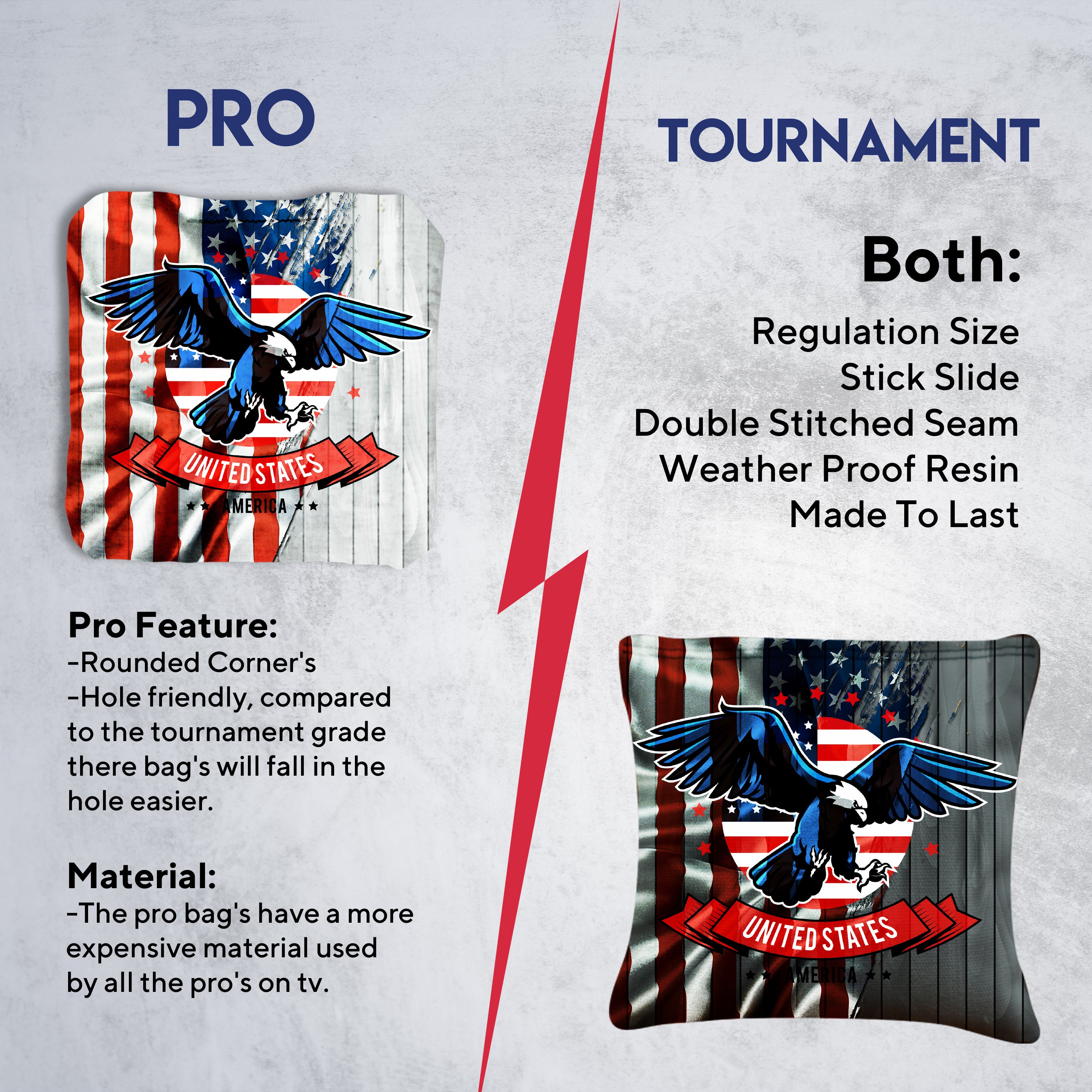 USA Eagle Flag Cornhole Bags - Set of 8