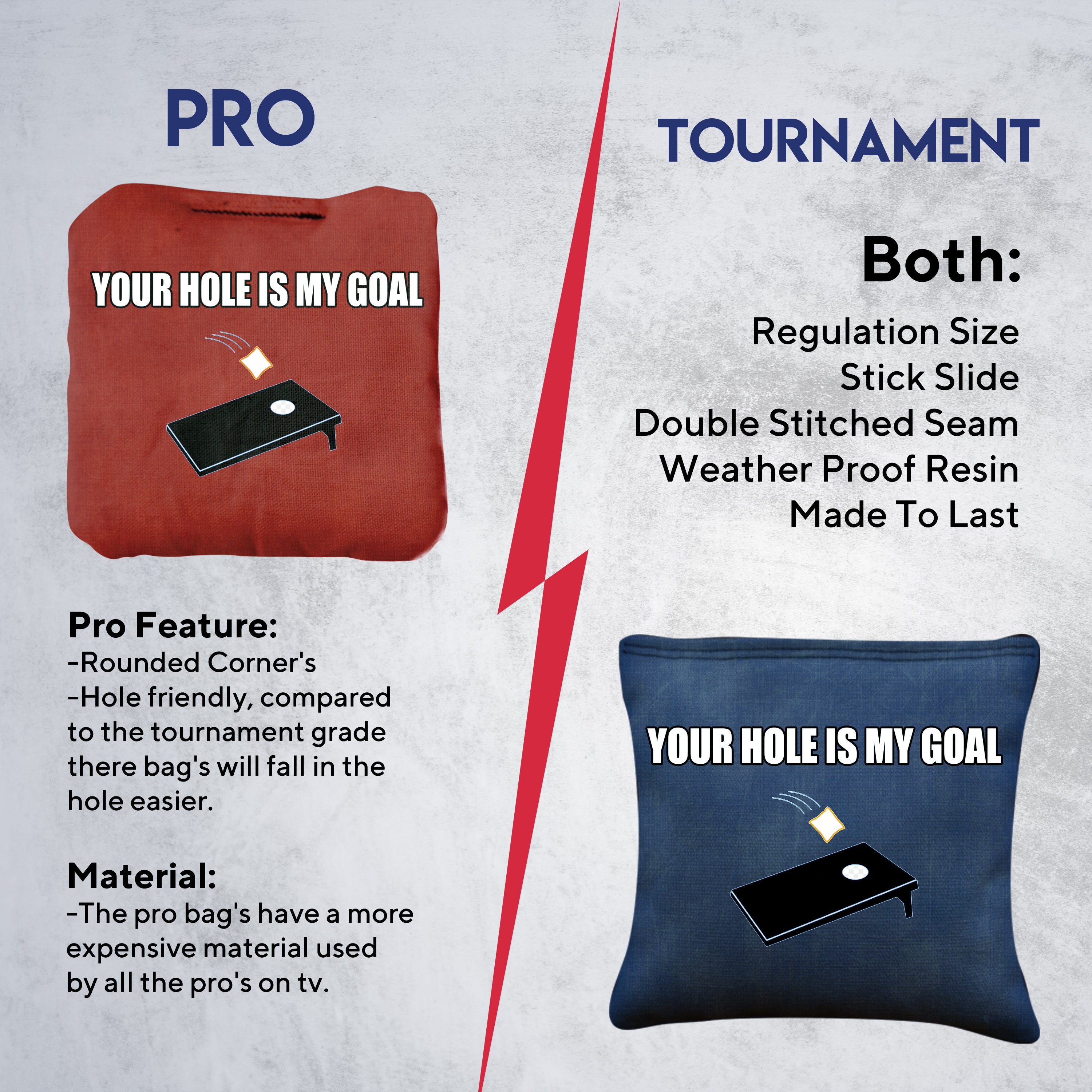 Your Hole is My Goal Cornhole Bags - Set of 8