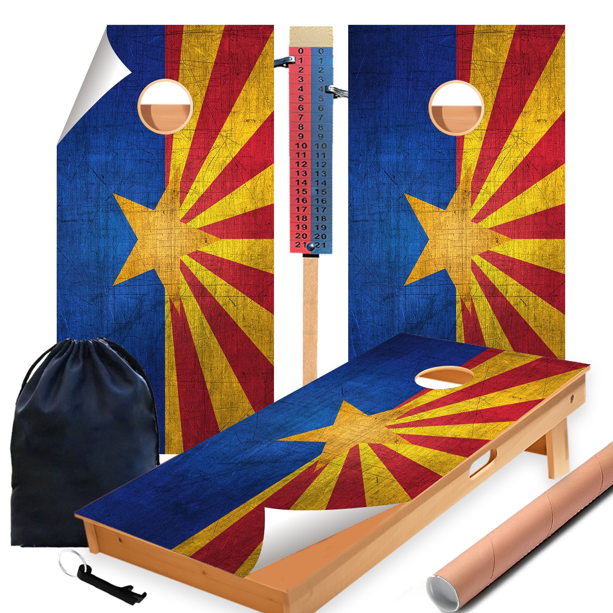 Arizona Classic State Flag Cornhole Boards Wraps (Set of 2)